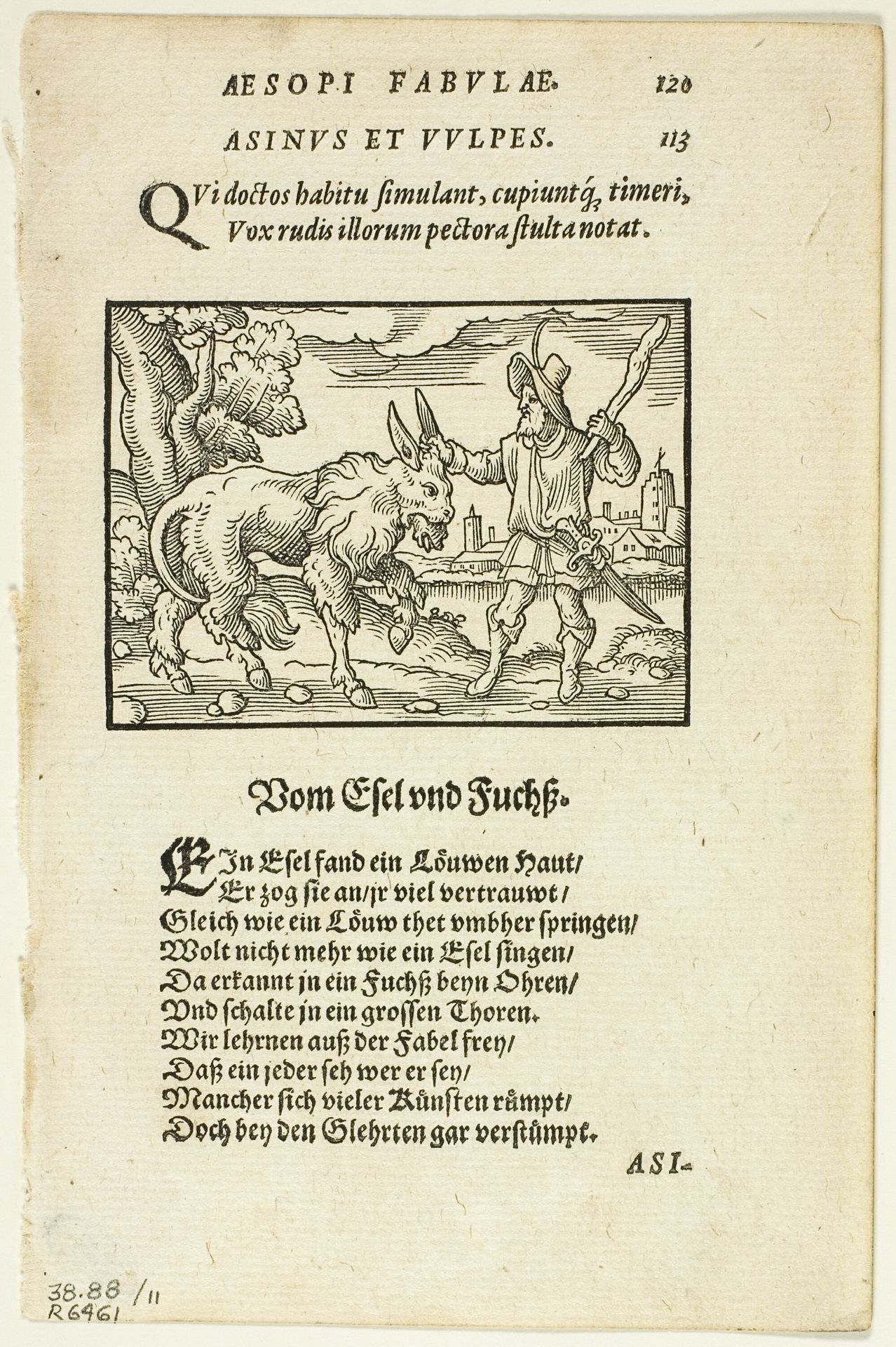 Schöne Figuren vor alle Fabeln Esopi (Aesop's Fables), plate eleven from Woodcuts from Books of the XVI Century by Virgilius Solis, the Elder