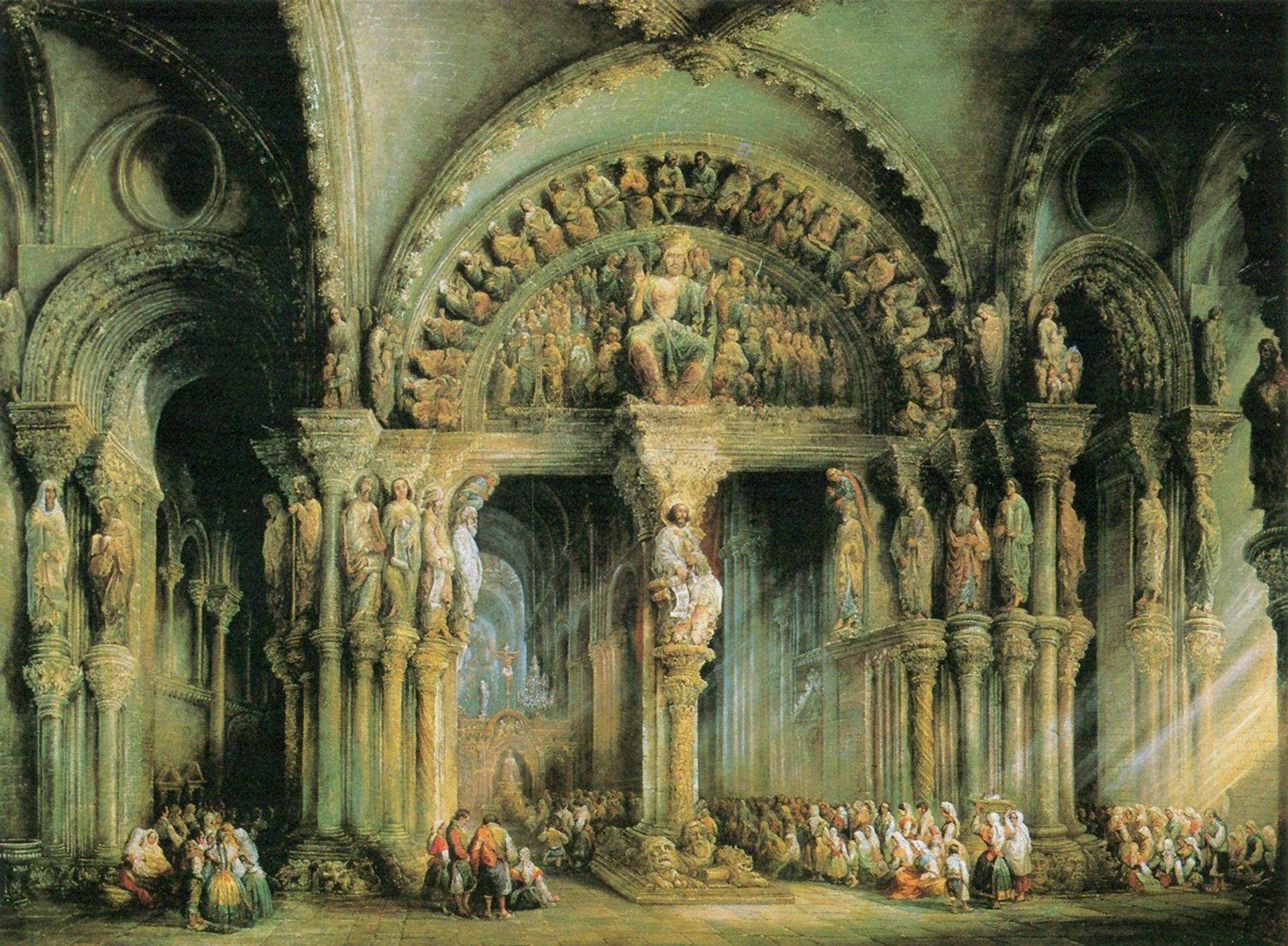Pórtico de la Gloria, Santiago de Compostela Cathedral by Jenaro Pérez Villaamil