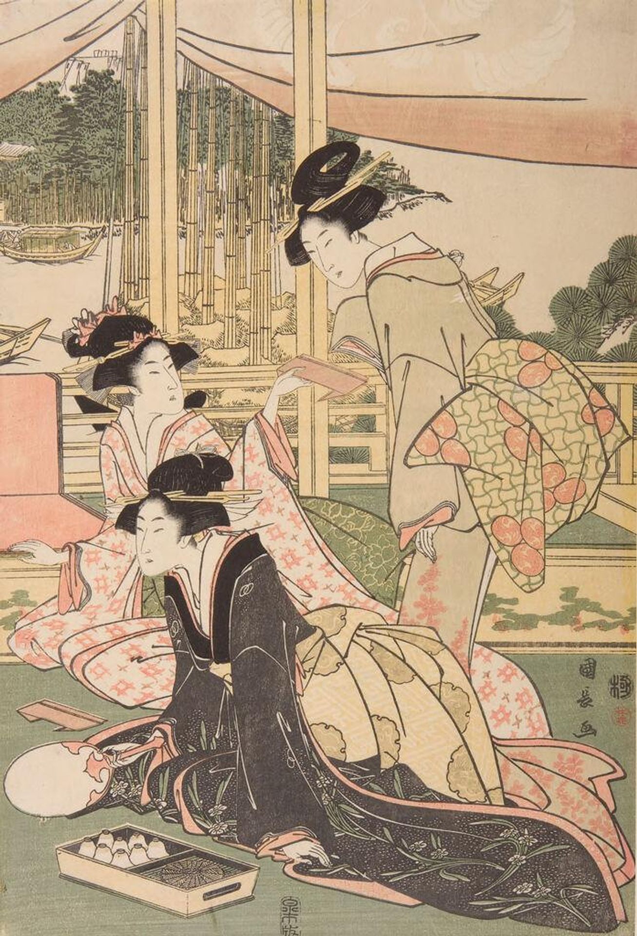Daimyo's Son Viewing the Sumida River by Utagawa Kuninaga æ­å·åé·