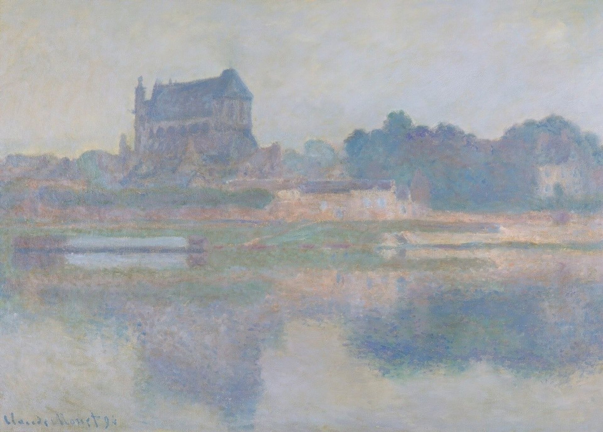 L’église De Vernon, Temps Gris by Claude Monet