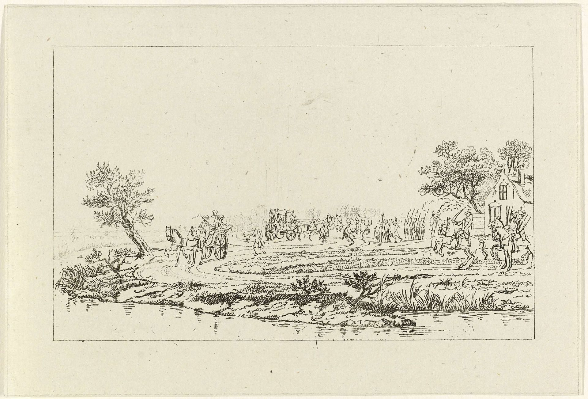 Aanhouding van de prinses bij Goejanverwellesluis, 1787 by Mathias de Sallieth
