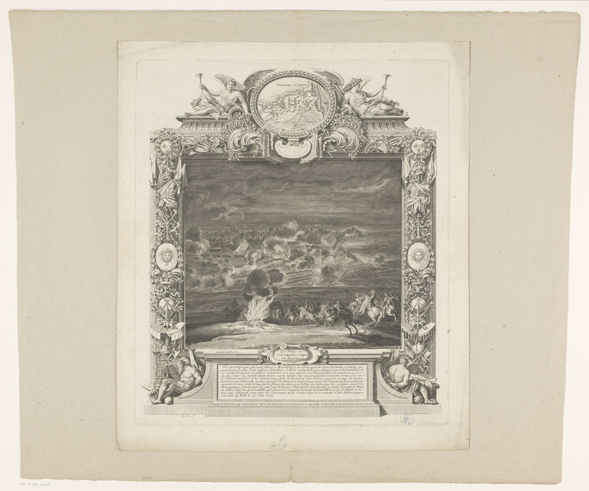 Verovering van een bolwerk van Maastricht door de Fransen op 30 juni 1673 by Louis de Châtillon