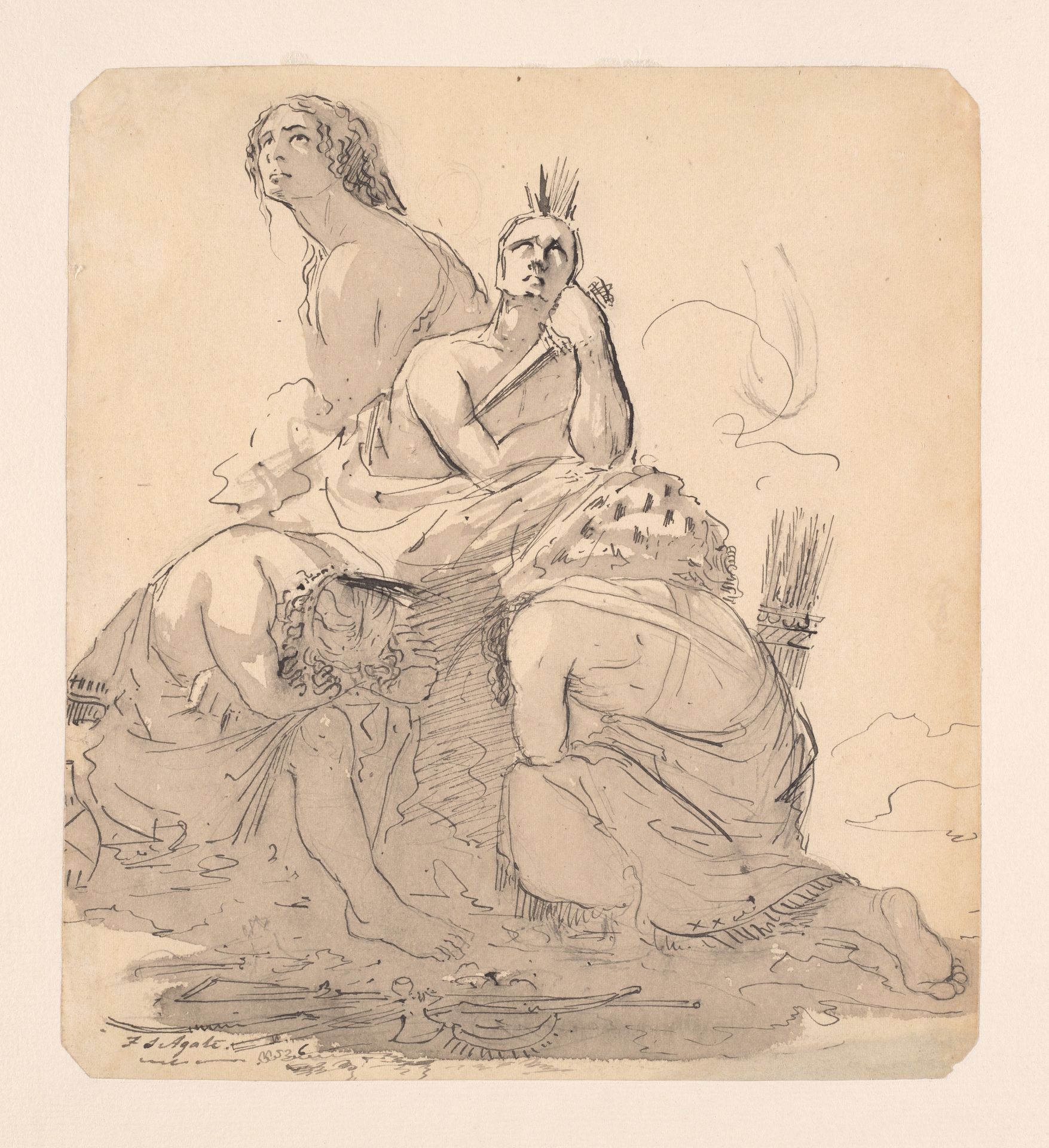 Indians Lamenting the Approach of the White Man (from McGuire Scrapbook) by Frederick Stiles Agate