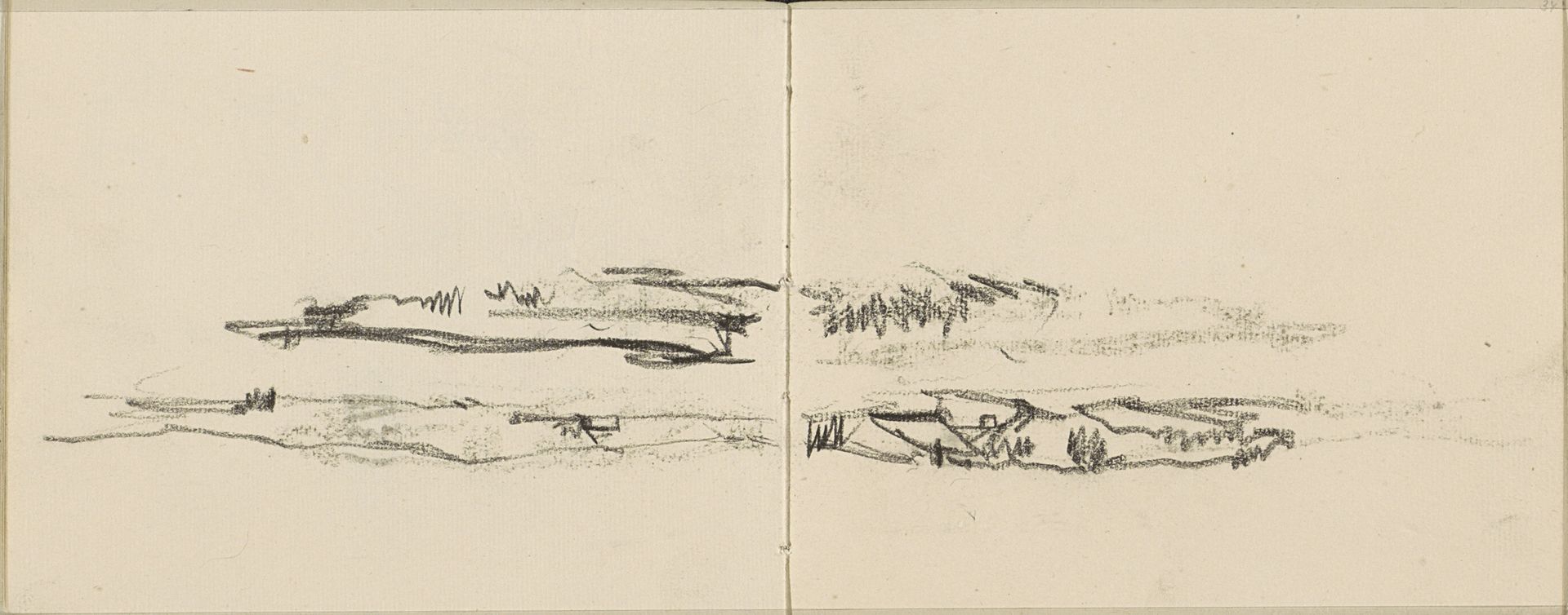Boerderij in een landschap by George Hendrik Breitner