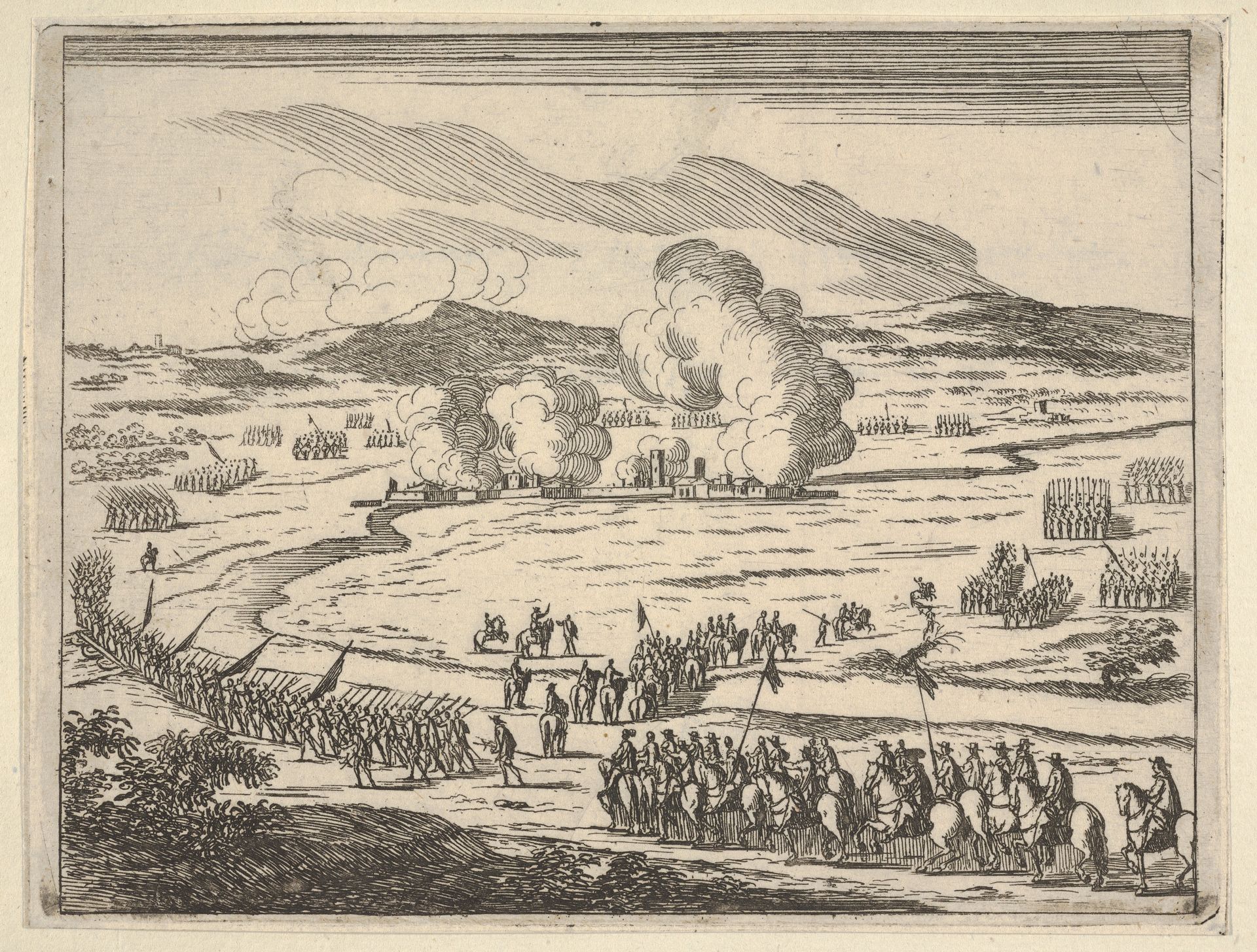 The Seige of Alessandria Begins, from L'Idea di un Principe ed Eroe Cristiano in Francesco I d'Este, di Modena e Reggio Duca VIII [...] by Bartolomeo Fenice (Fénis)