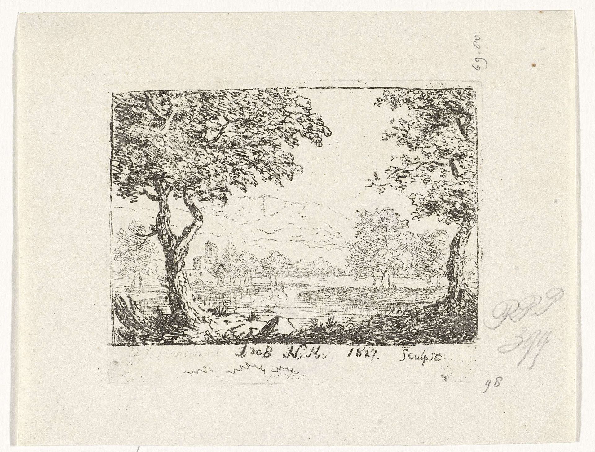 Rivierlandschap by Reinierus Albertus Ludovicus baron van Isendoorn à Blois