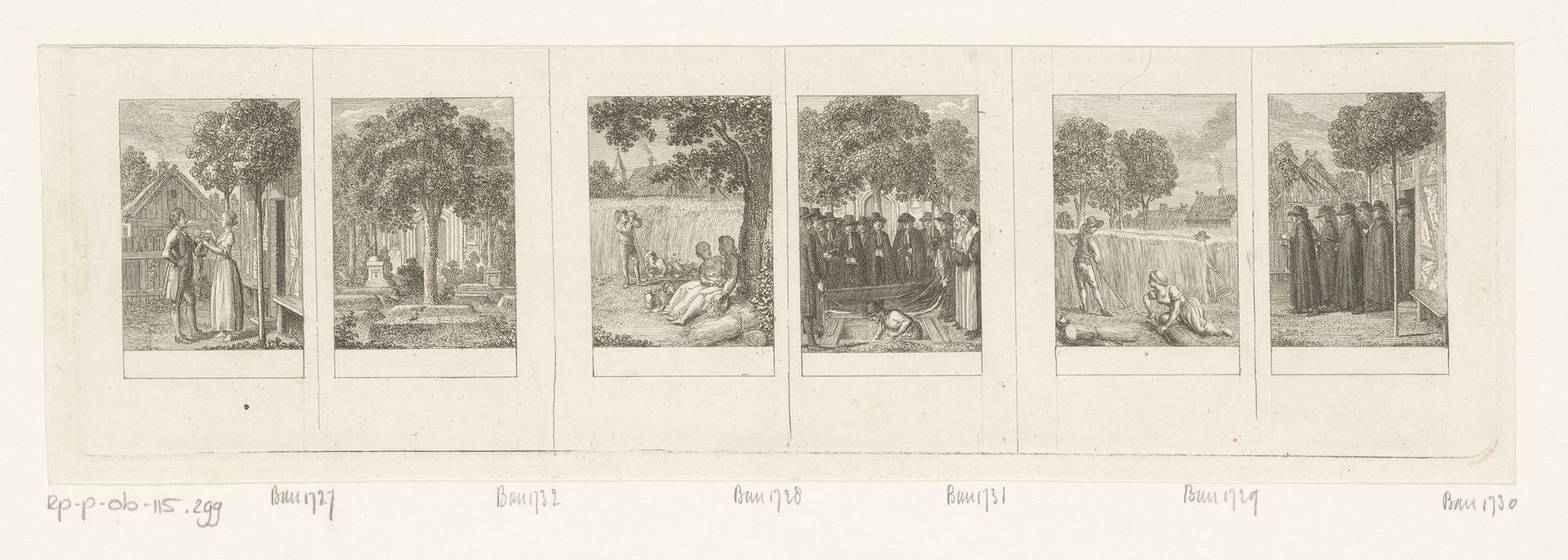Zes voorstellingen bij de korte gedichten van Ludwig Hölty by Daniel Nikolaus Chodowiecki