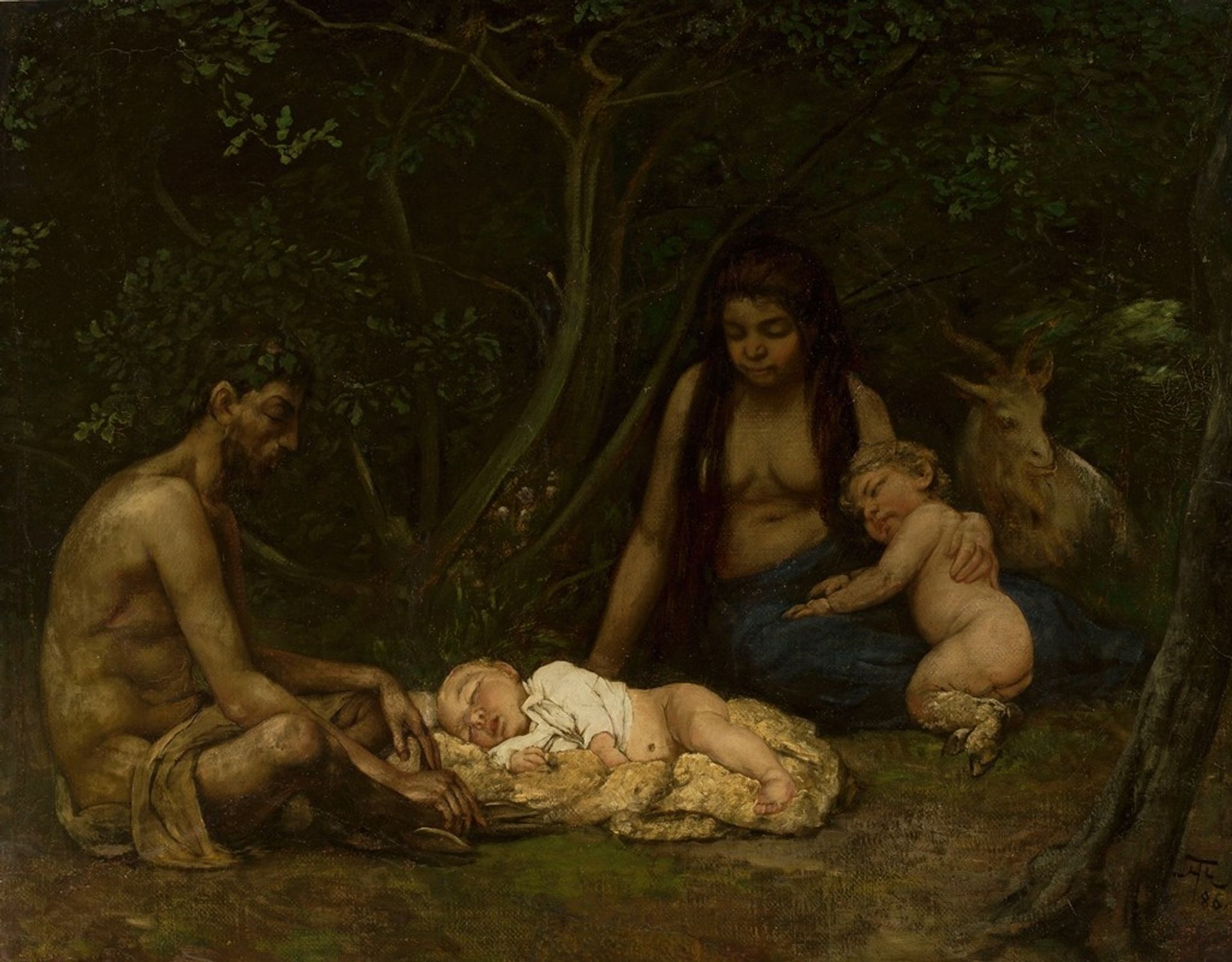 Satyr’s family by Hans Thoma