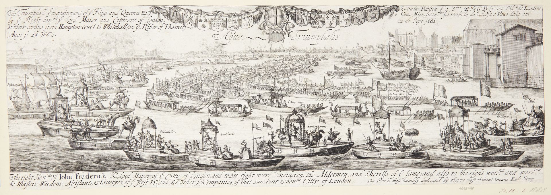 Dronningens ankomst til London. "Aqua Triumphalis" by Dirk Stoop