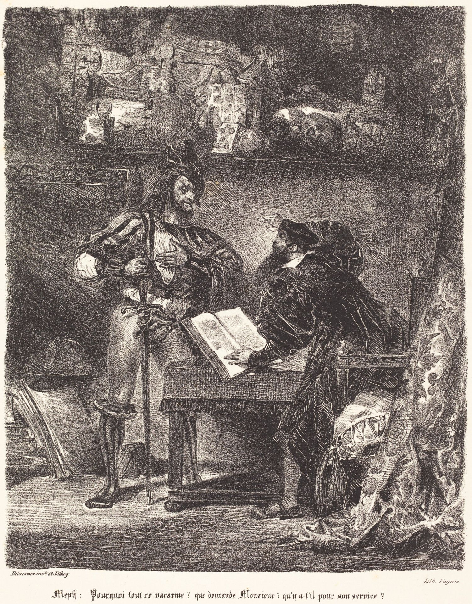 Mephisto Appears to Faust by Eugène Delacroix