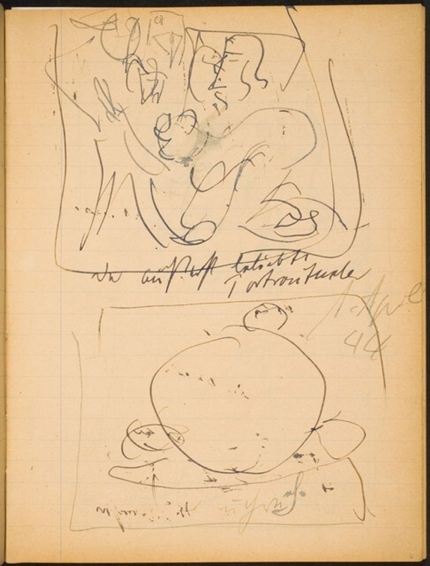 Zwei Skizzen mit Bezeichnung (Two Sketches with Inscriptions) [p. 5] by Max Beckmann
