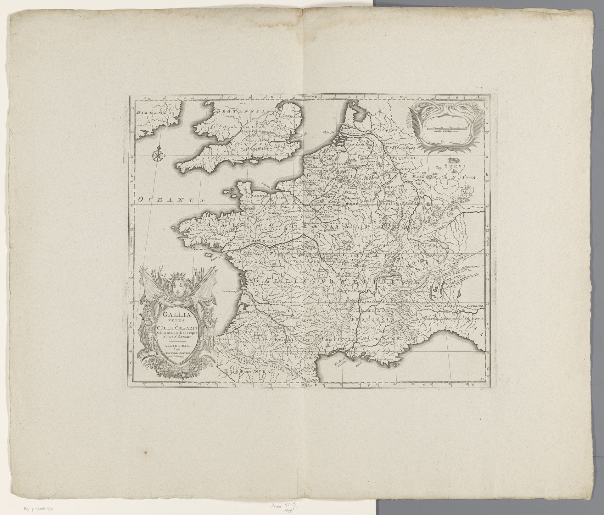 Kaart van Frankrijk in de Romeinse tijd by Anonymous