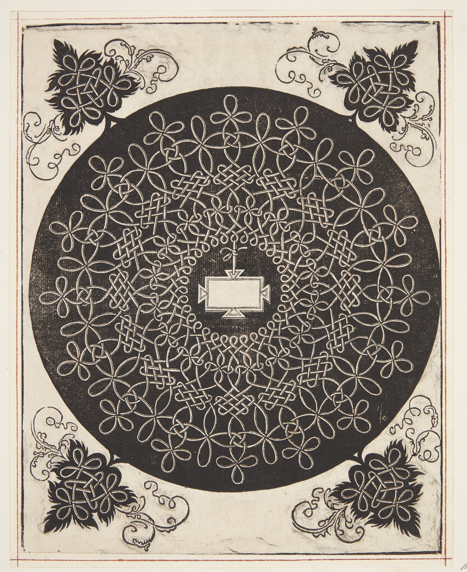 Interlaced Cord Pattern with Oblong Shield by Albrecht Dürer