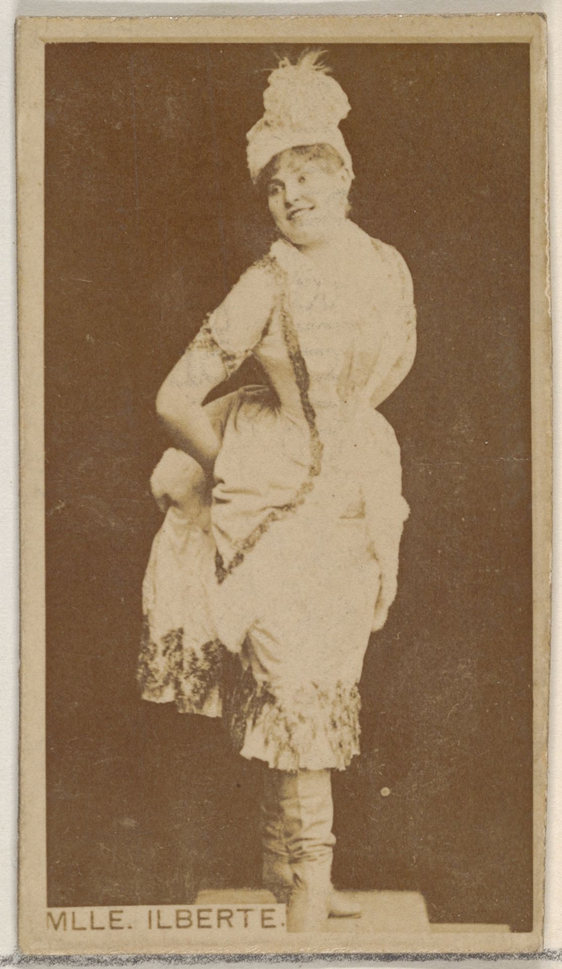 Mlle. Ilberte, from the Actors and Actresses series (N45, Type 8) for Virginia Brights Cigarettes by Allen & Ginter