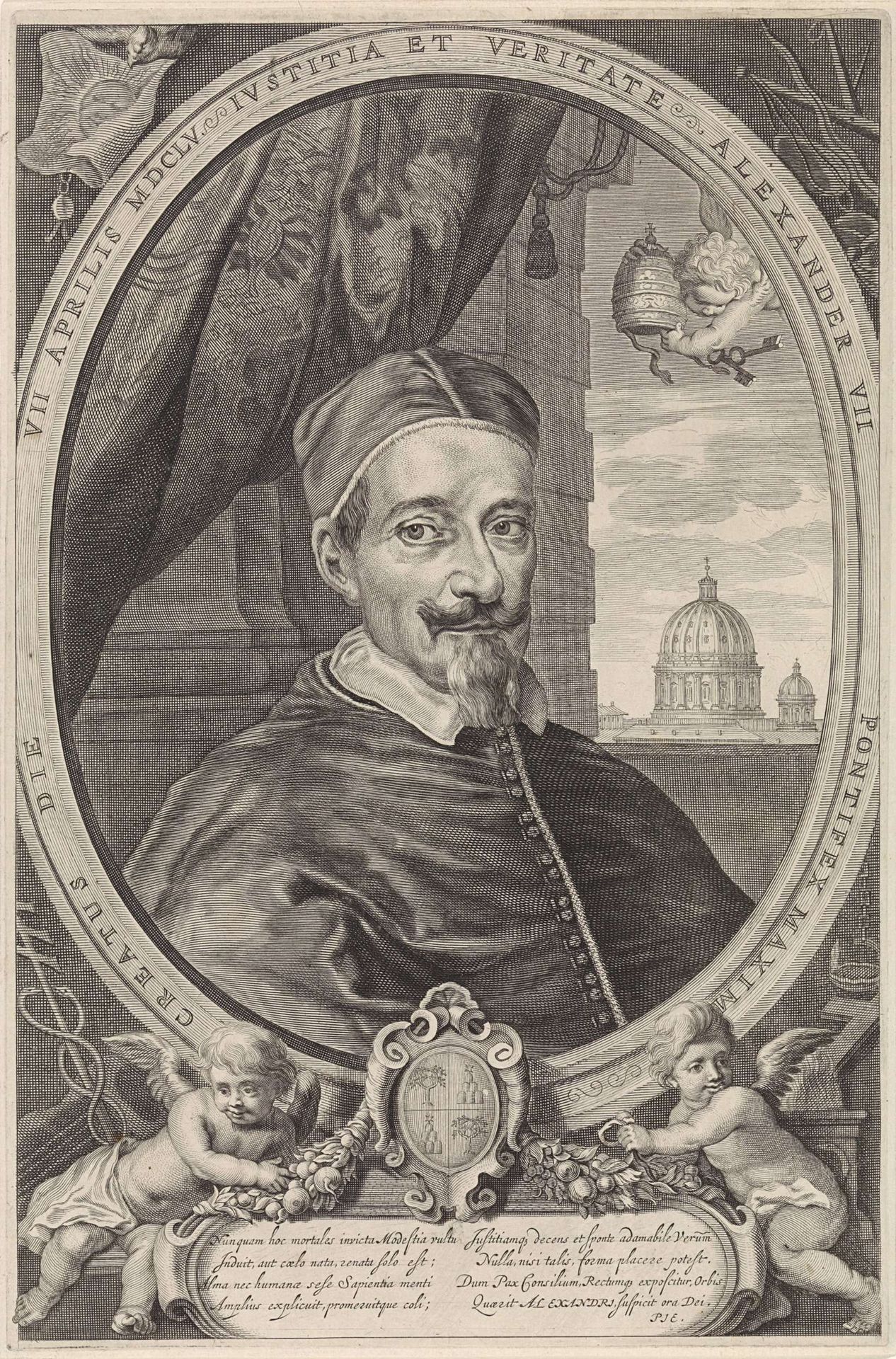 Portret van paus Alexander VII by Theodor Matham