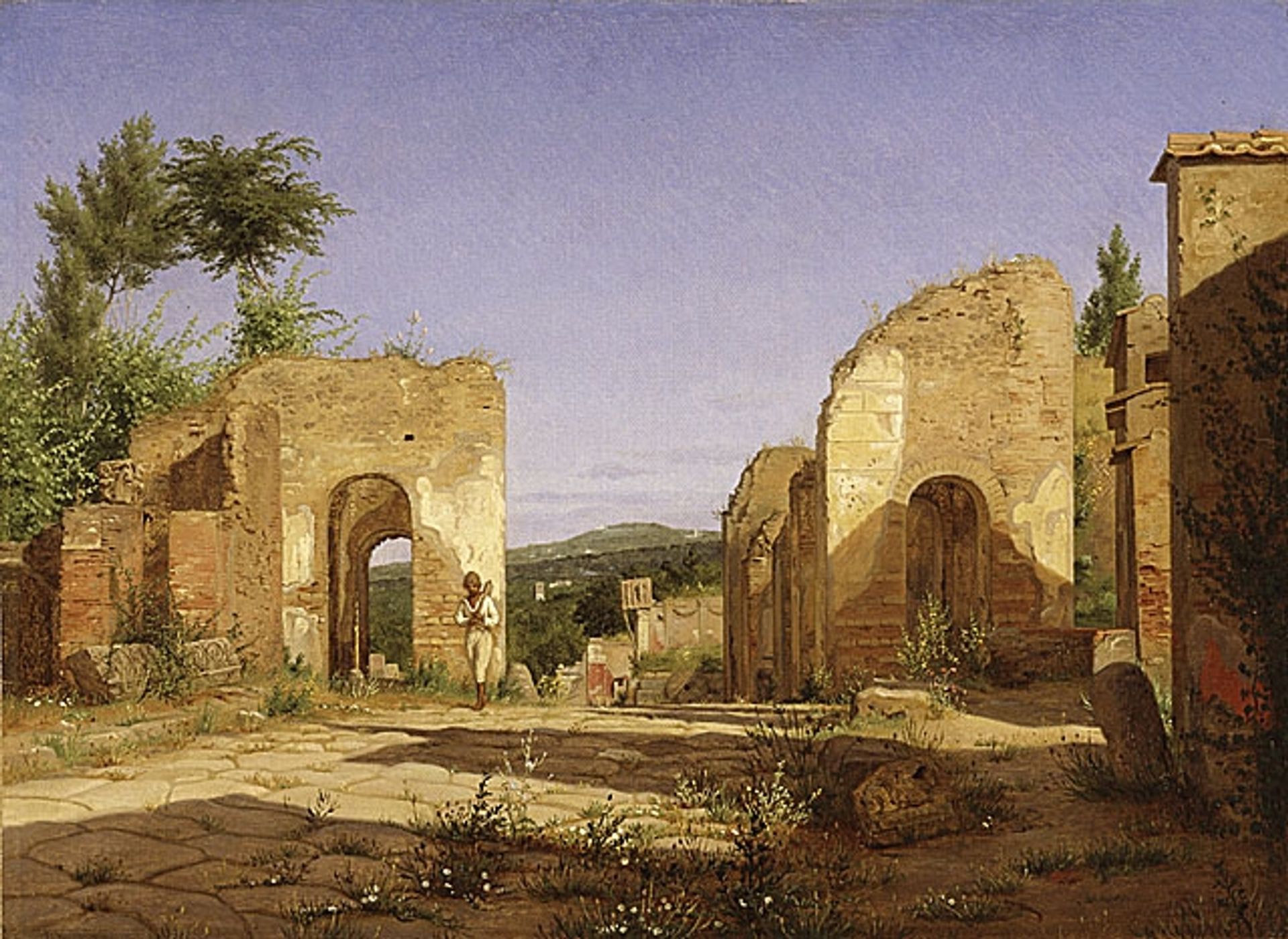 Gateway in the Via Sepulcralis in Pompeii by Christen Kobke