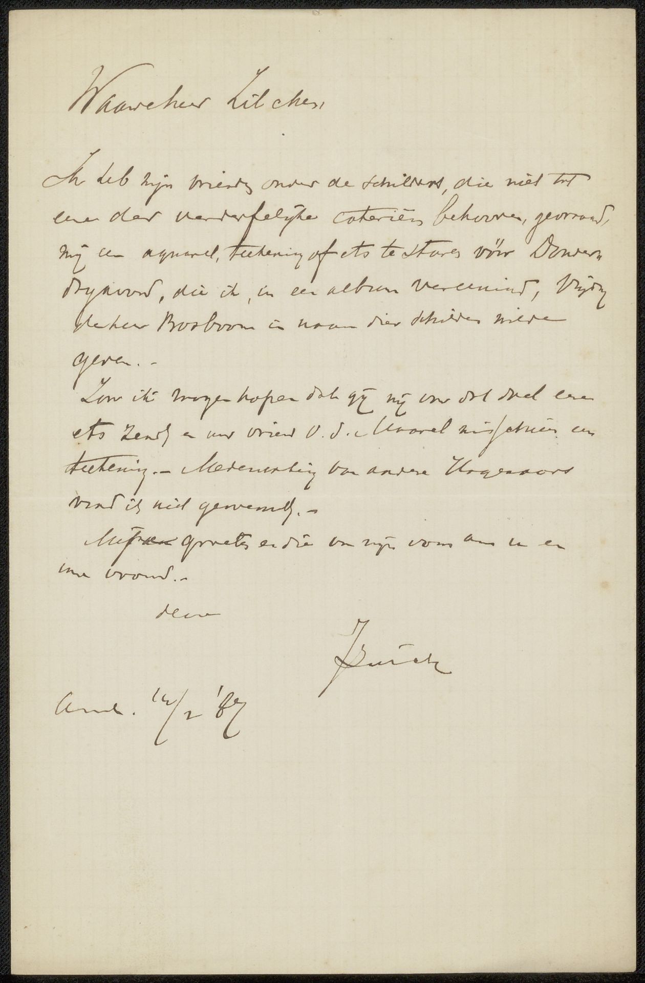 Brief aan Philip Zilcken by Jan Zürcher