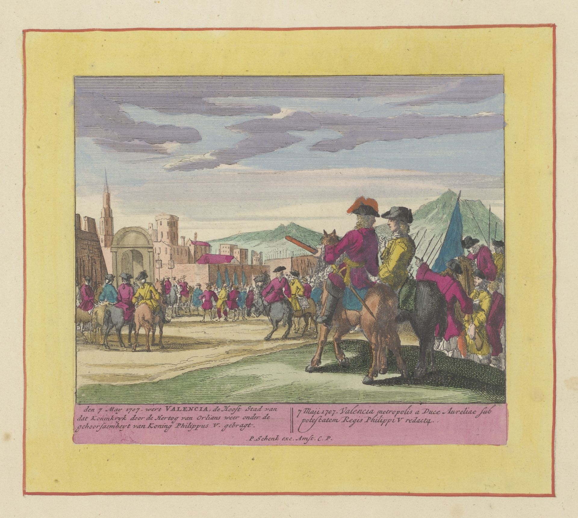 Inname van Valencia, 1707 by Pieter Schenk