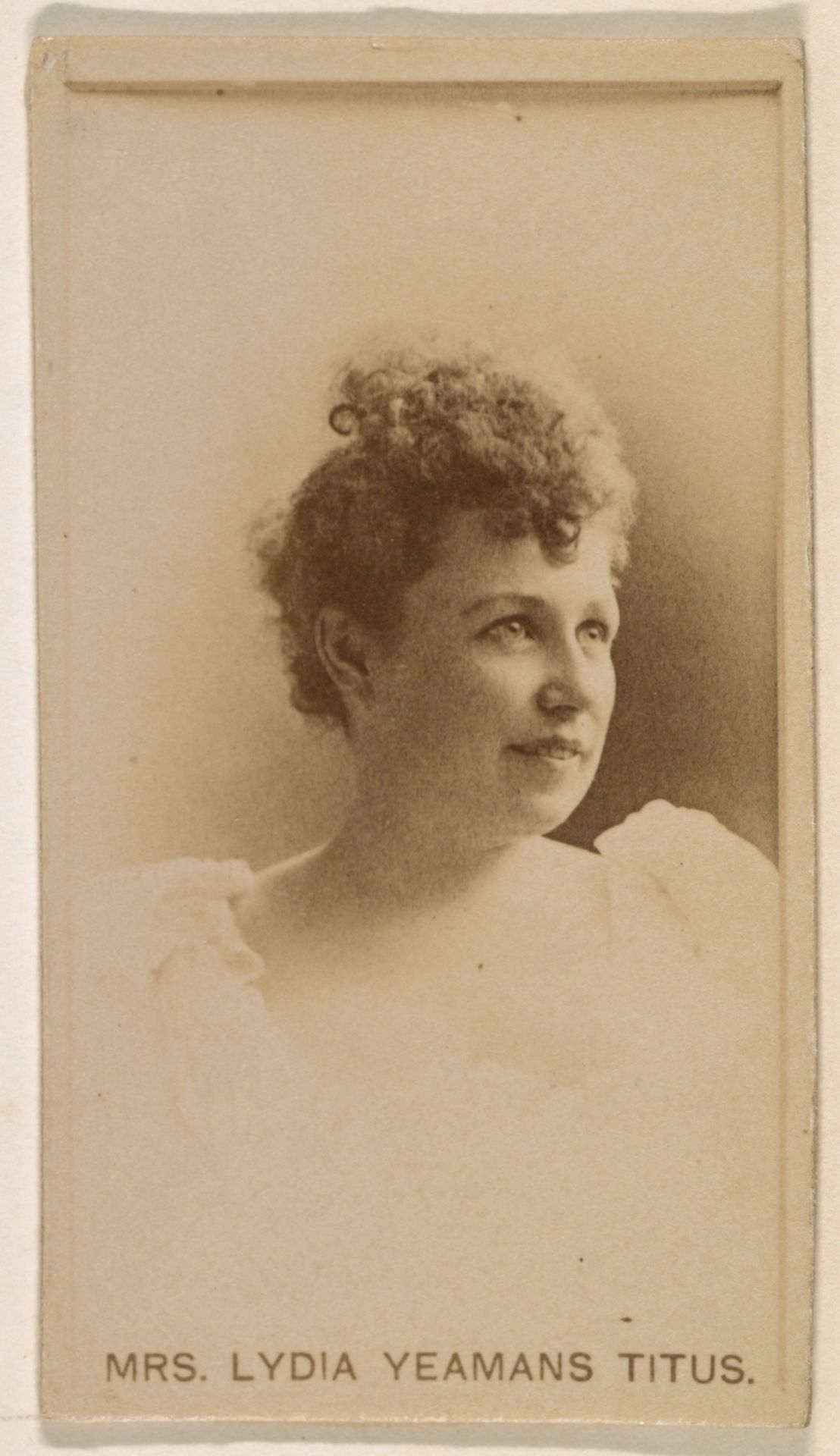 Mrs. Lydia Yeamans Titus, from the Actresses series (N245) issued by Kinney Brothers to promote Sweet Caporal Cigarettes by Kinney Brothers Tobacco Company
