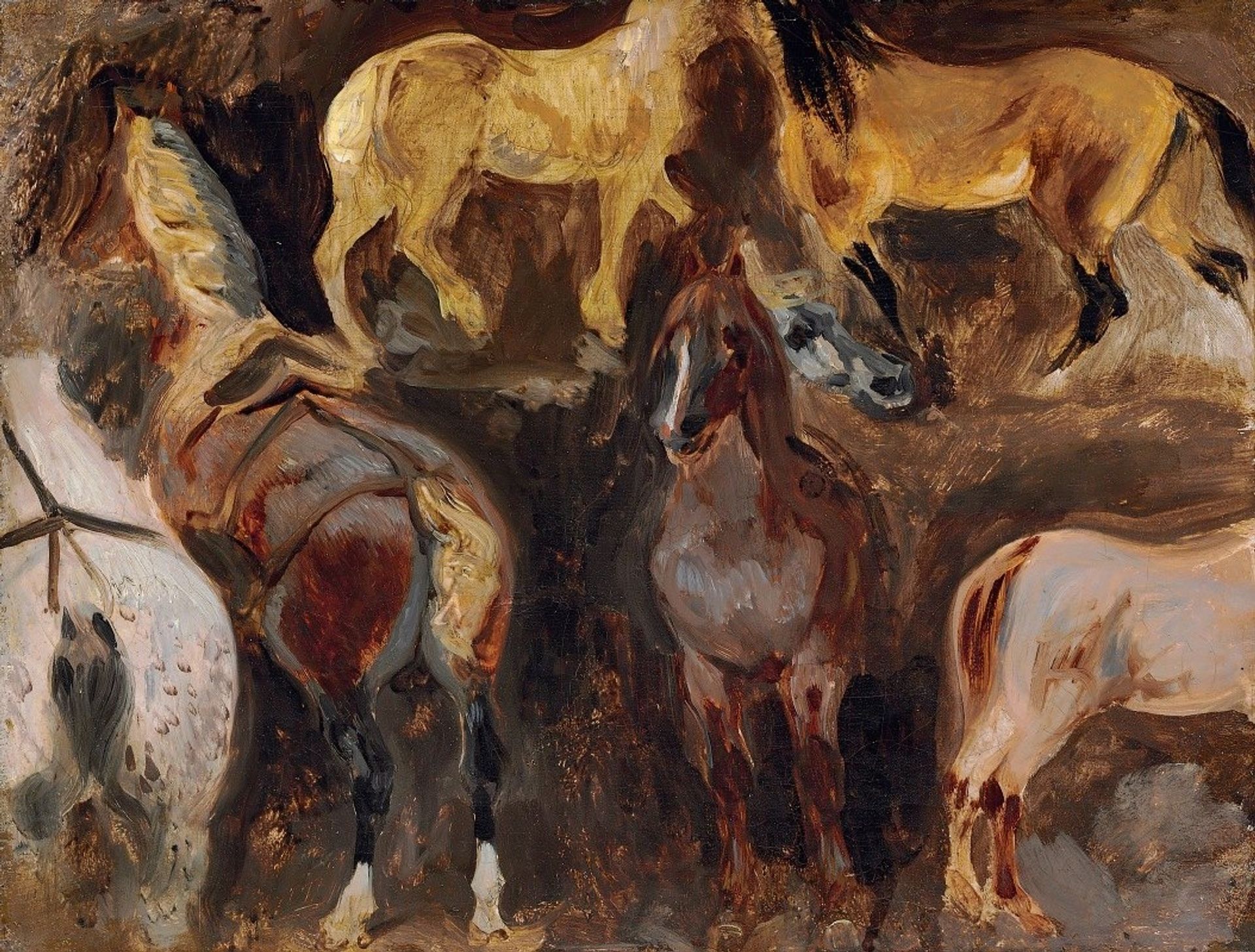 Étude De Chevaux by Eugène Delacroix