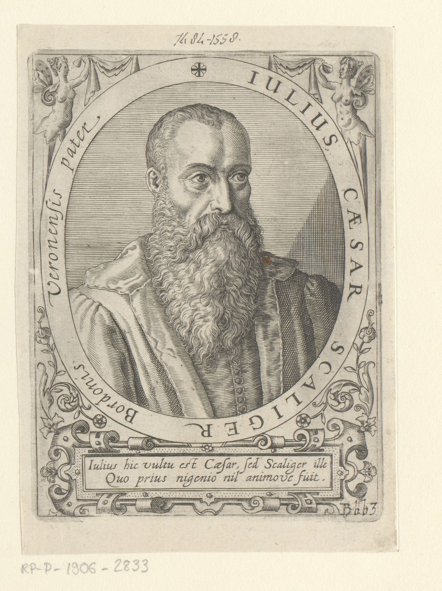 Portret van Julius Caesar Scaliger by Theodor de Bry