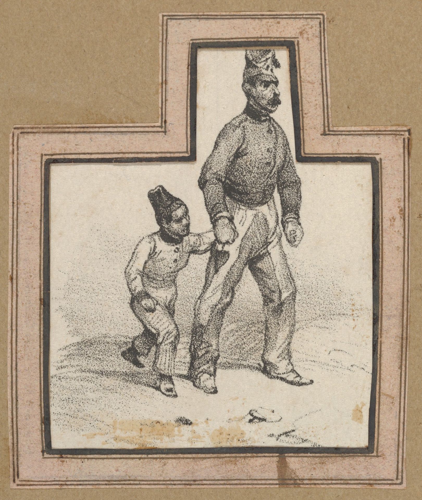 Man holding hands with a boy by Victor Adam