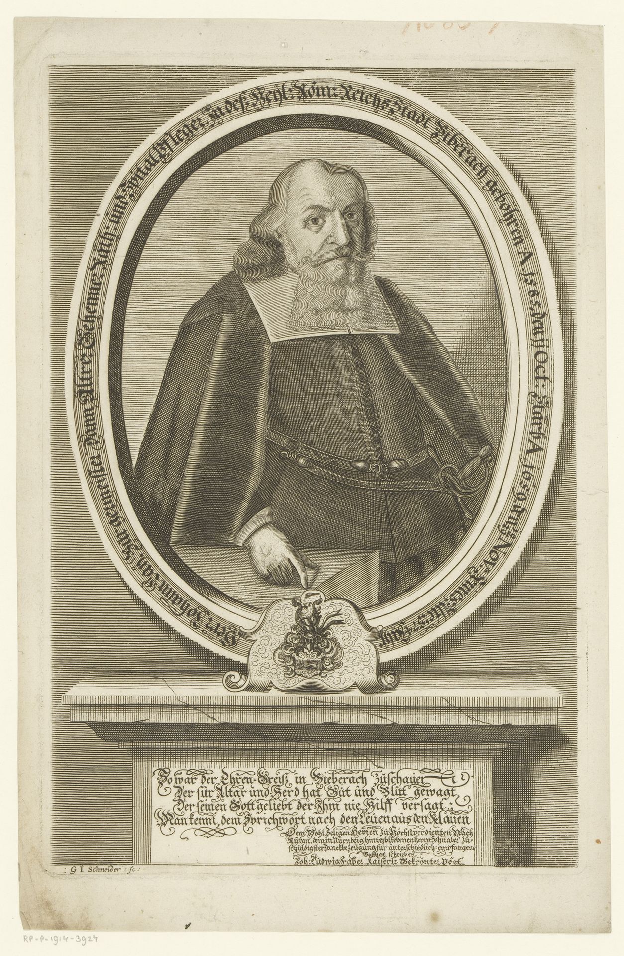 Portret van Johann Lay by Georg Jakob Schneider