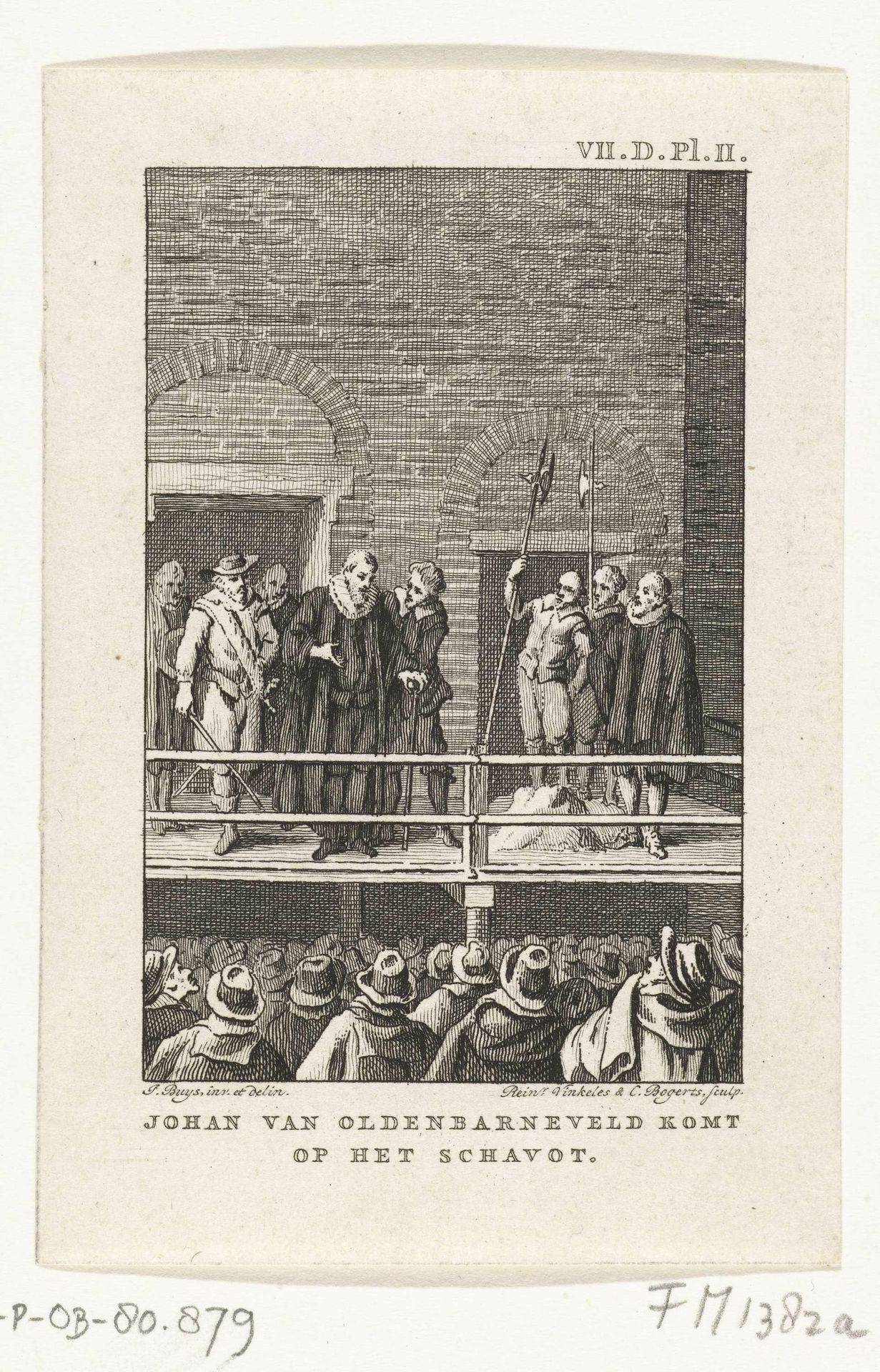 Johan van Oldenbarnevelt op het schavot vóór zijn executie, 1619 by Reinier Vinkeles