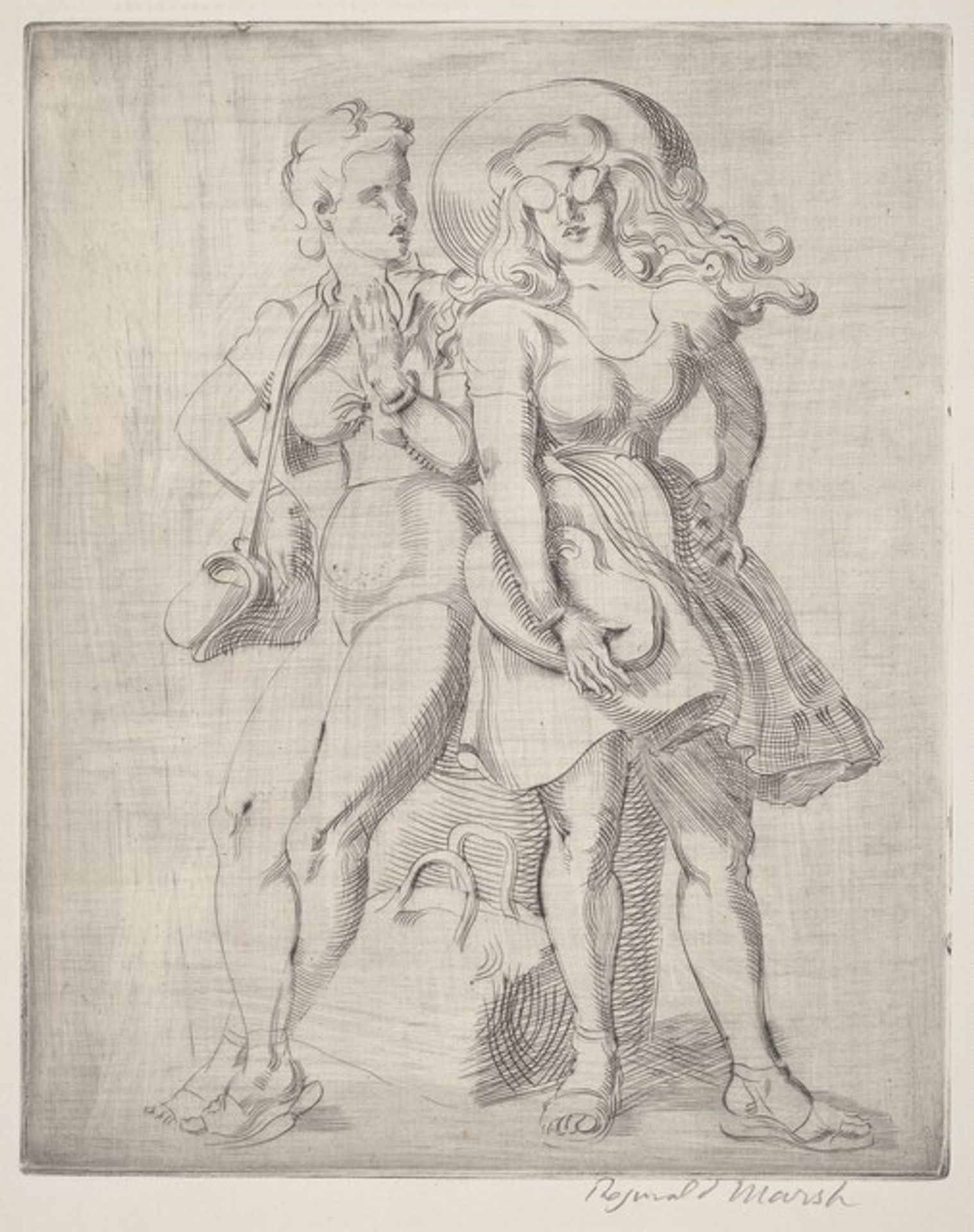 League Print by Reginald Marsh