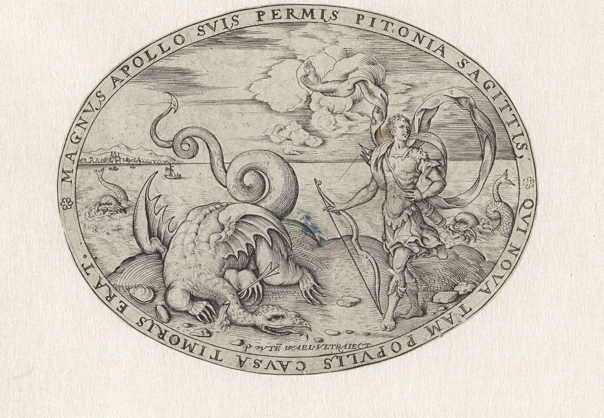 Apollo verslaat Python by Paulus van Wtewael