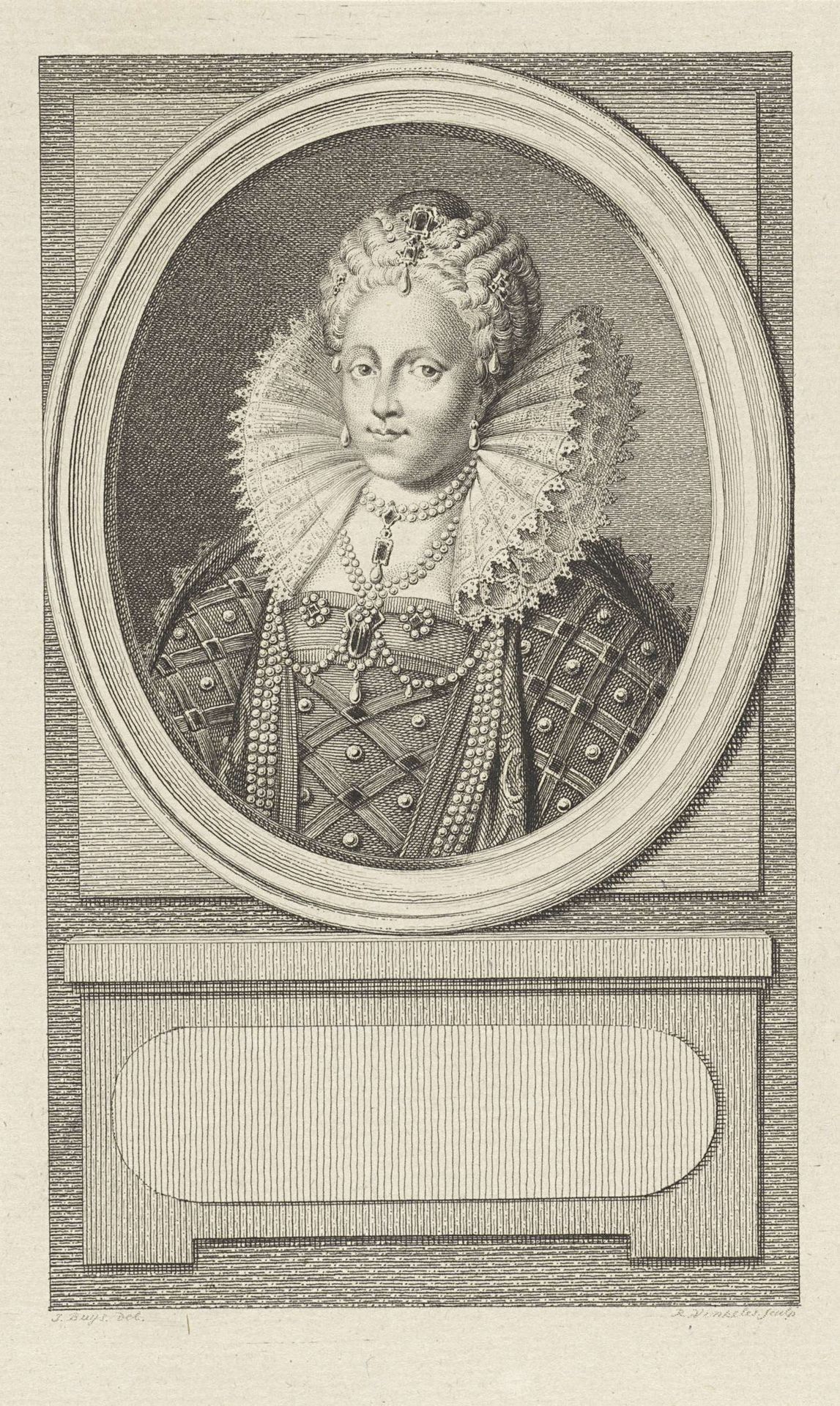 Portret van Elizabeth I Tudor, koningin van Engeland by Reinier Vinkeles