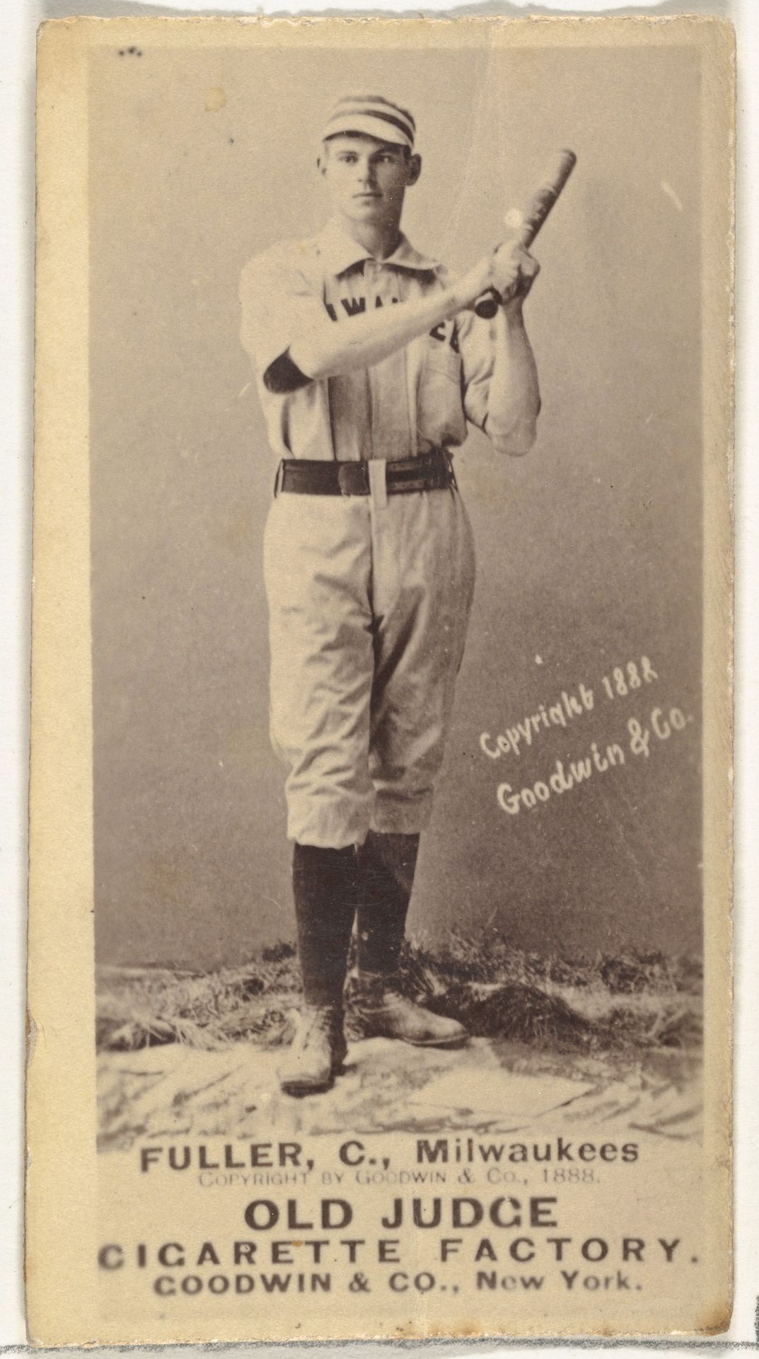 William E. "Will" Fuller, Catcher, Milwaukee, from the Old Judge series (N172) for Old Judge Cigarettes by Goodwin & Company