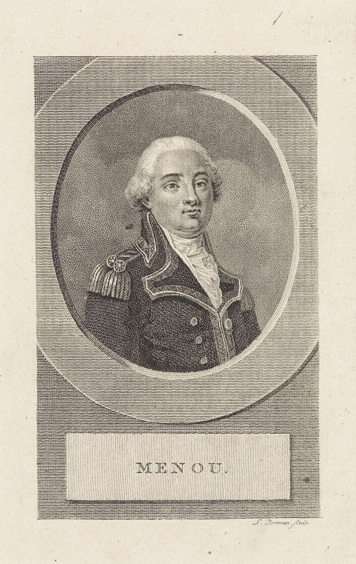 Portret van de Franse generaal Jacques-François de Menou by Ludwig Gottlieb Portman