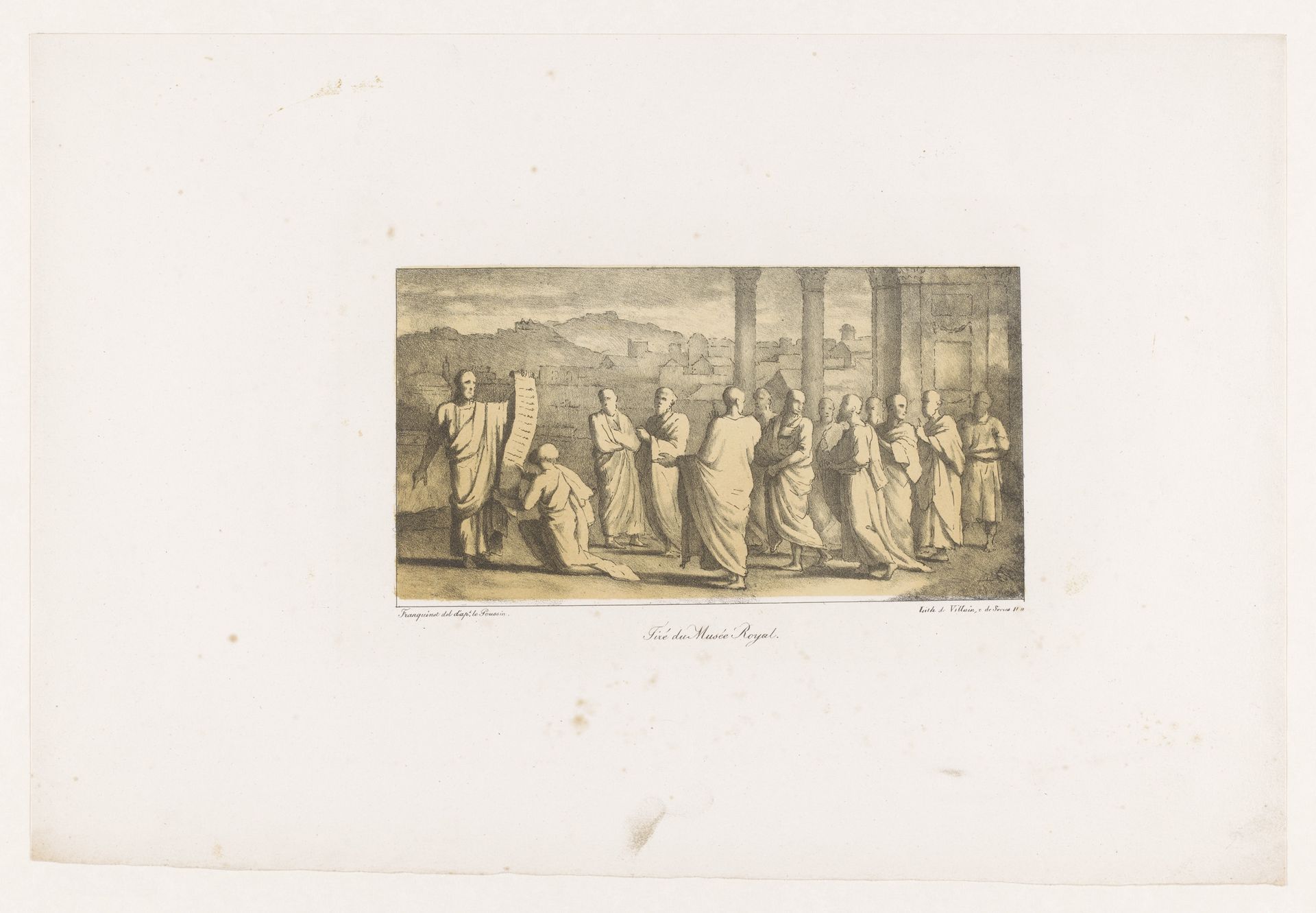 Christus overhandigt de wet aan zijn apostelen by Willem Hendrik Franquinet