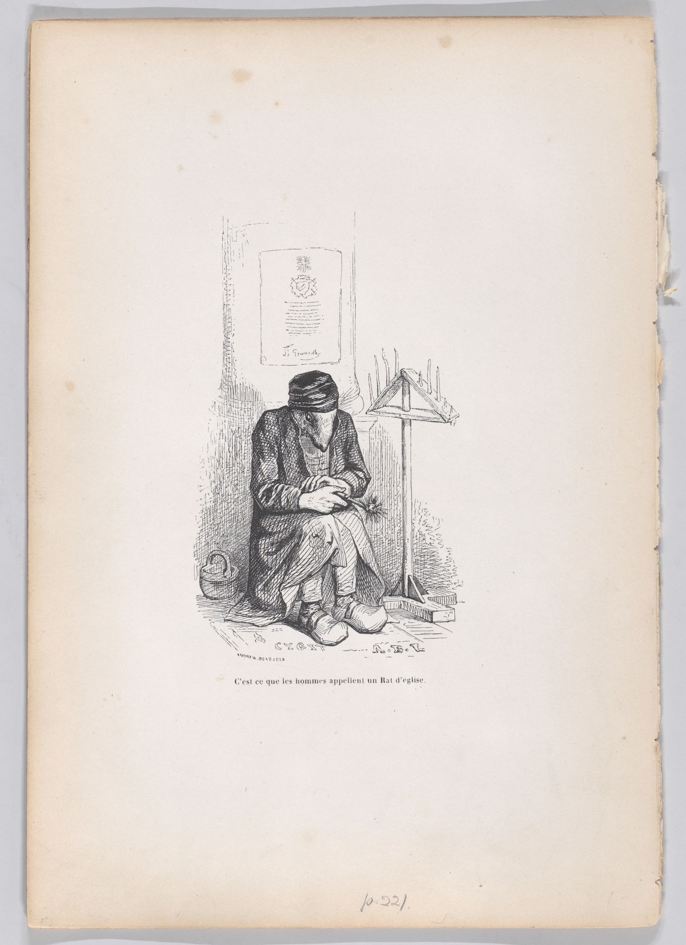 "This is what the men call a church rat" from Scenes from the Private and Public Life of Animals by J. J. Grandville