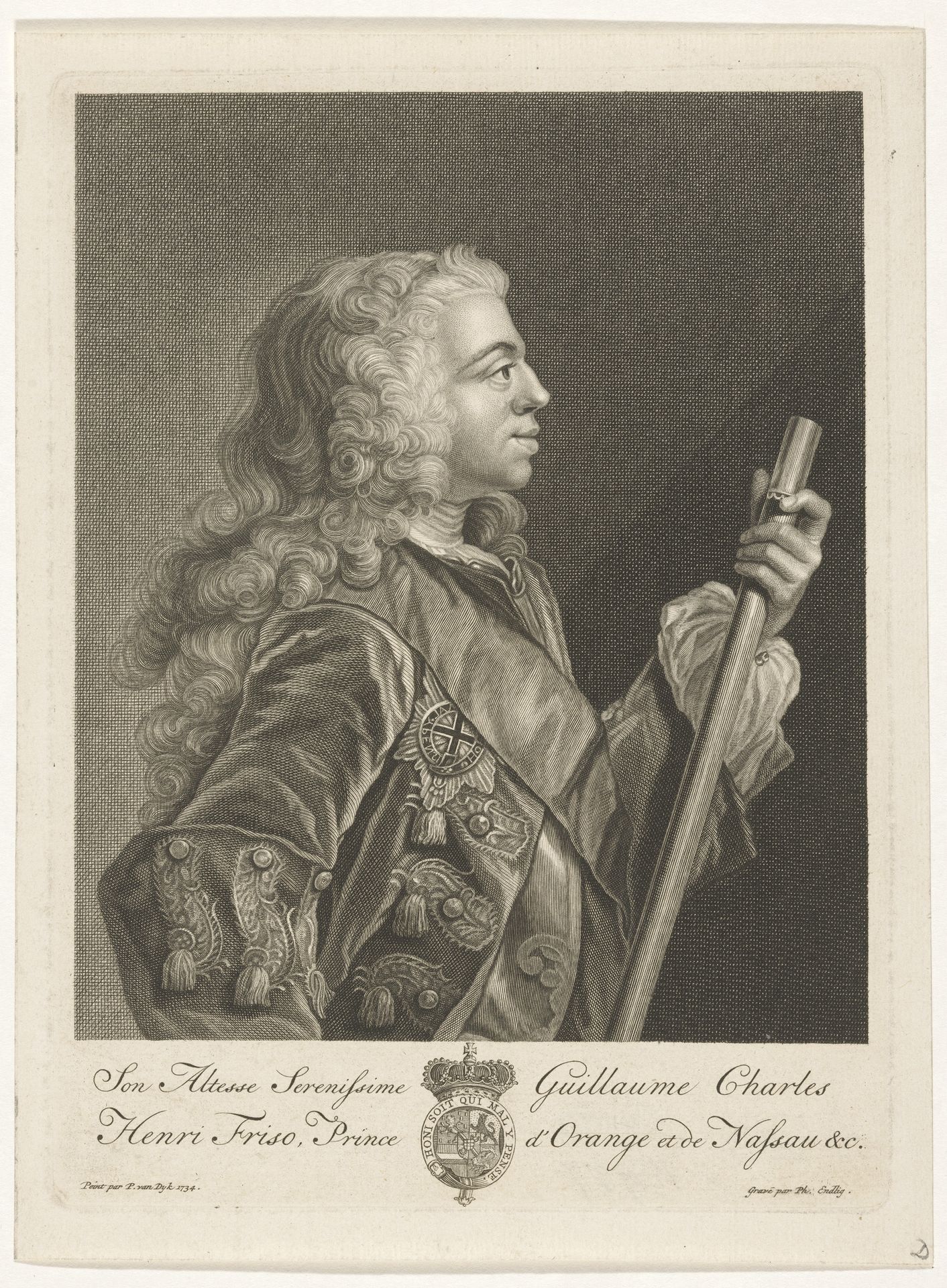 Portret van Willem IV, prins van Oranje-Nassau by Philippus Endlich