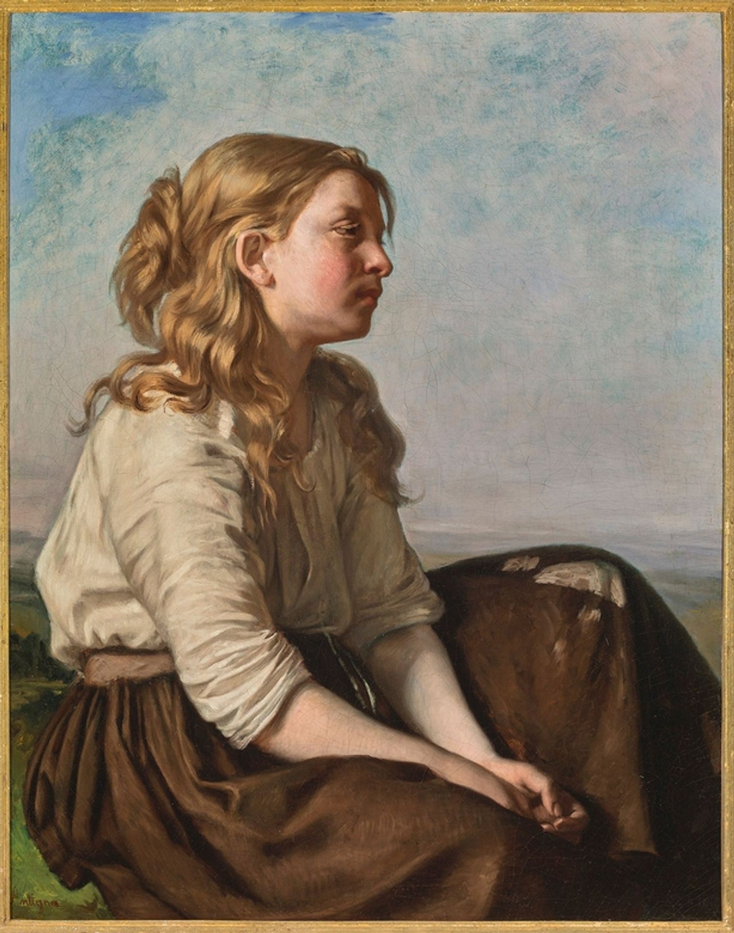 Young peasant girl by Alexandre Antigna