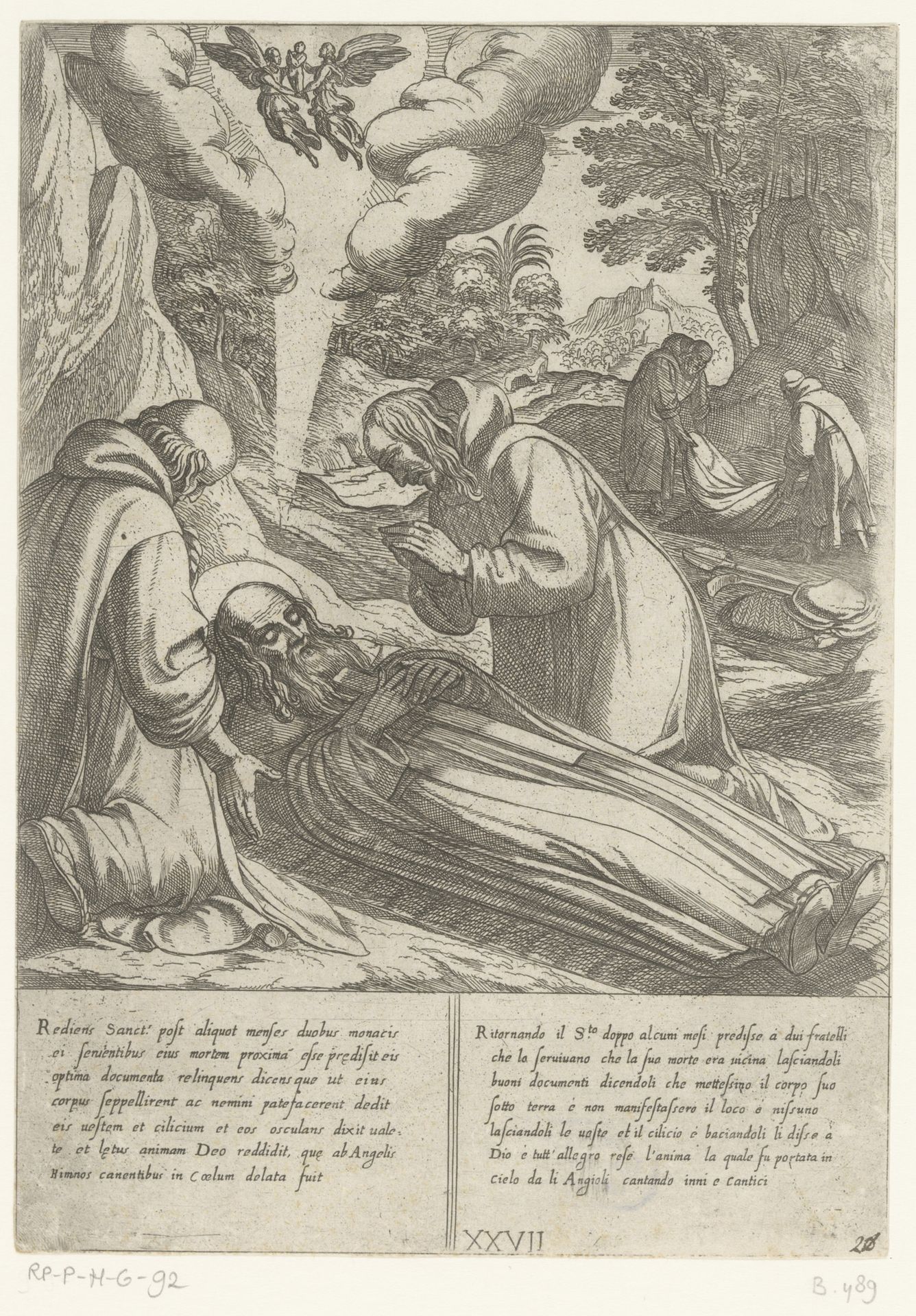 H. Antonius vraagt stervend zijn begraafplaats geheim te houden by Antonio Tempesta