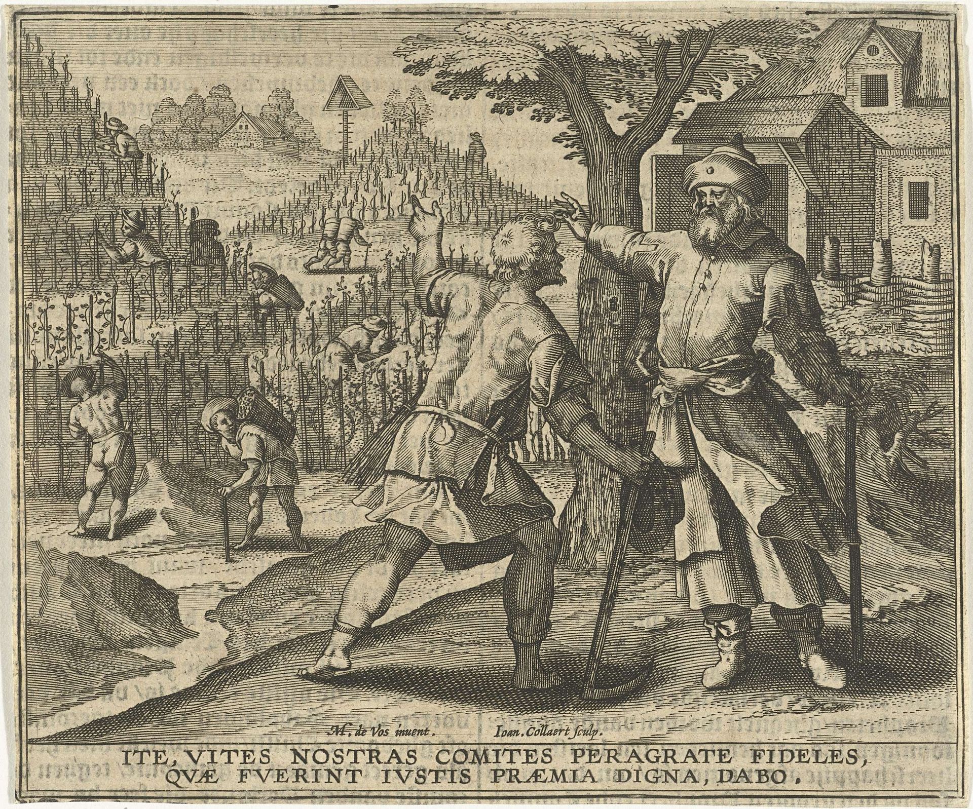 Gelijkenis van de arbeiders in de wijngaard by Jan (II) Collaert