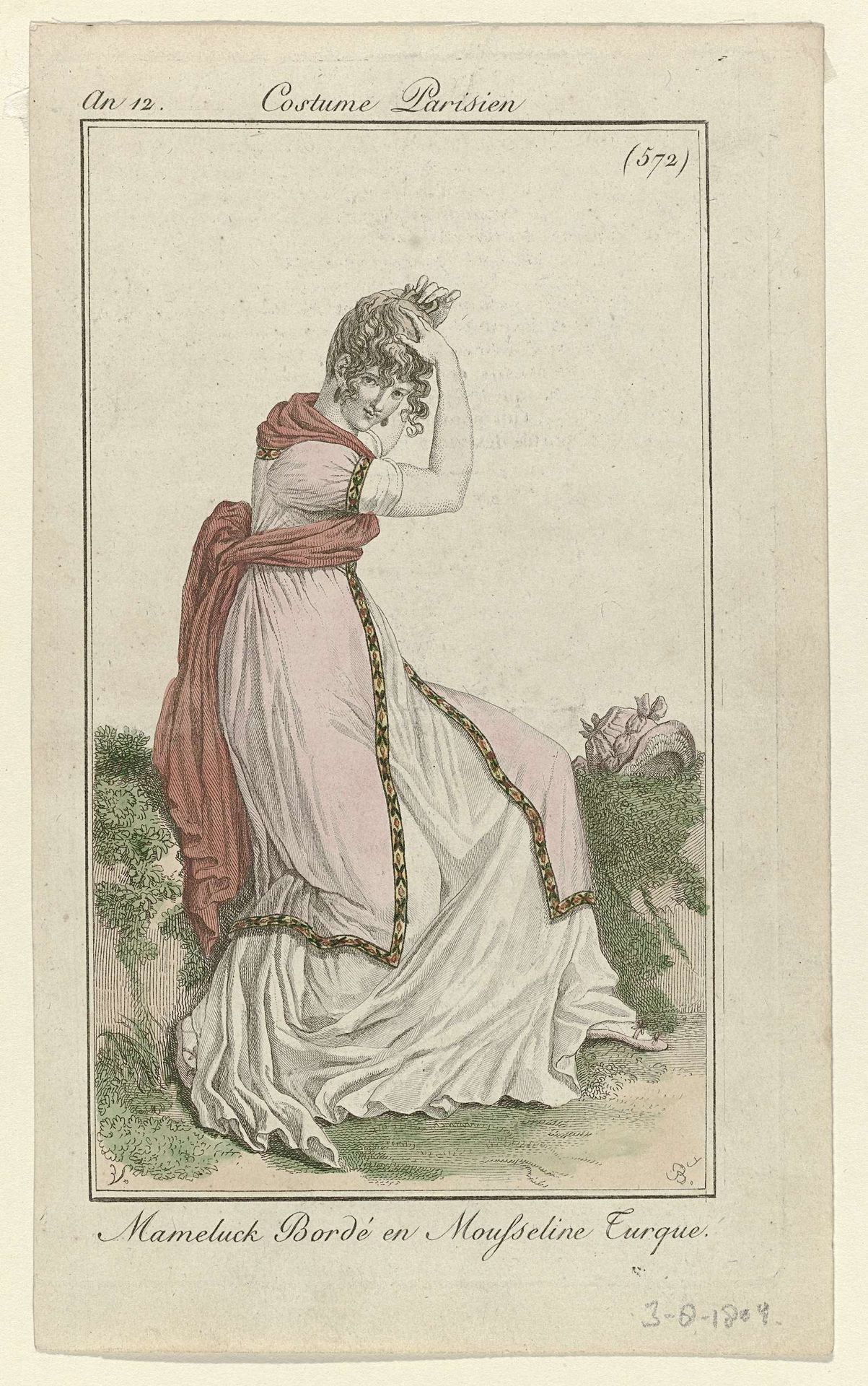 Journal des Dames et des Modes, Costume Parisien, 3 août 1804, An 12, (572): Mameluck Bordé (...) by Pierre Charles Baquoy