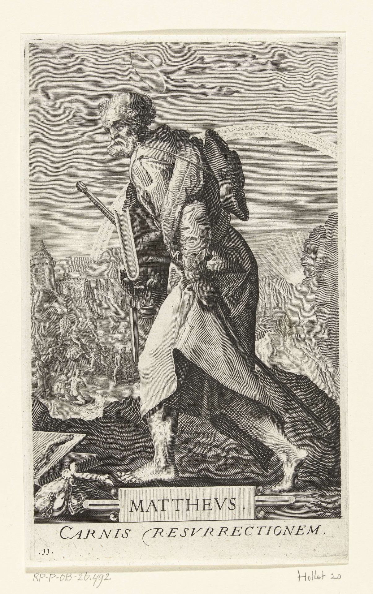 Apostel Mattheus als pelgrim by Johan Barra