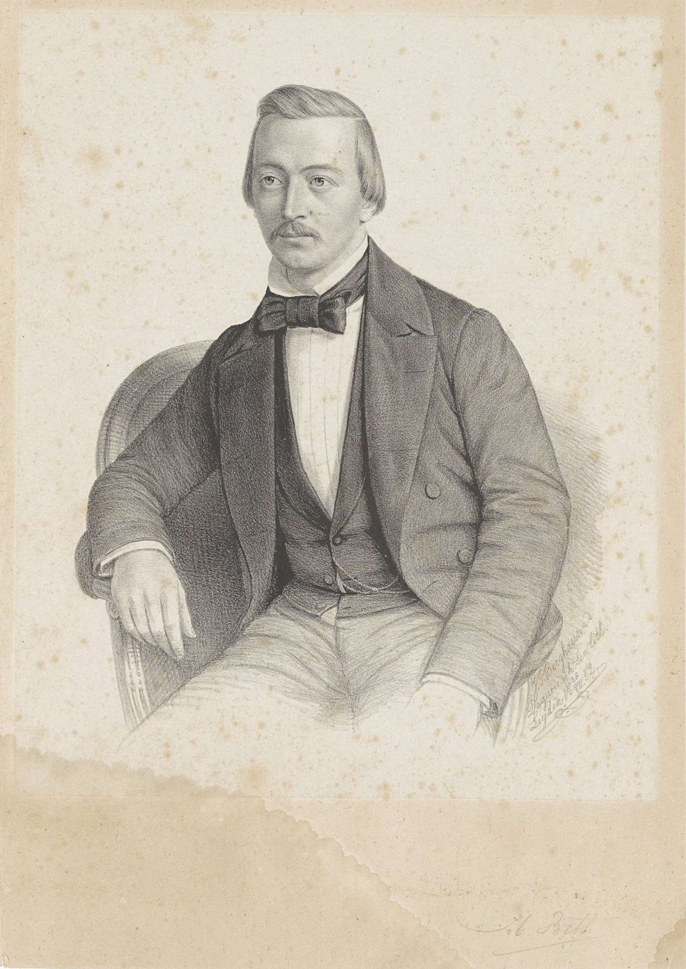 Portret van J.C. Beth by Johann Peter Berghaus