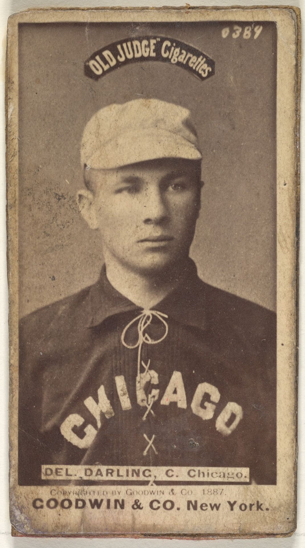 Dell Darling, Catcher, Chicago, from the Old Judge series (N172) for Old Judge Cigarettes by Goodwin & Company