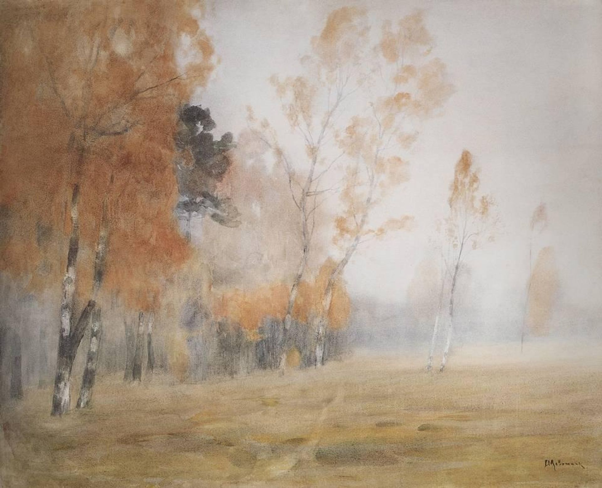 Mist. Autumn. by Isaac Levitan