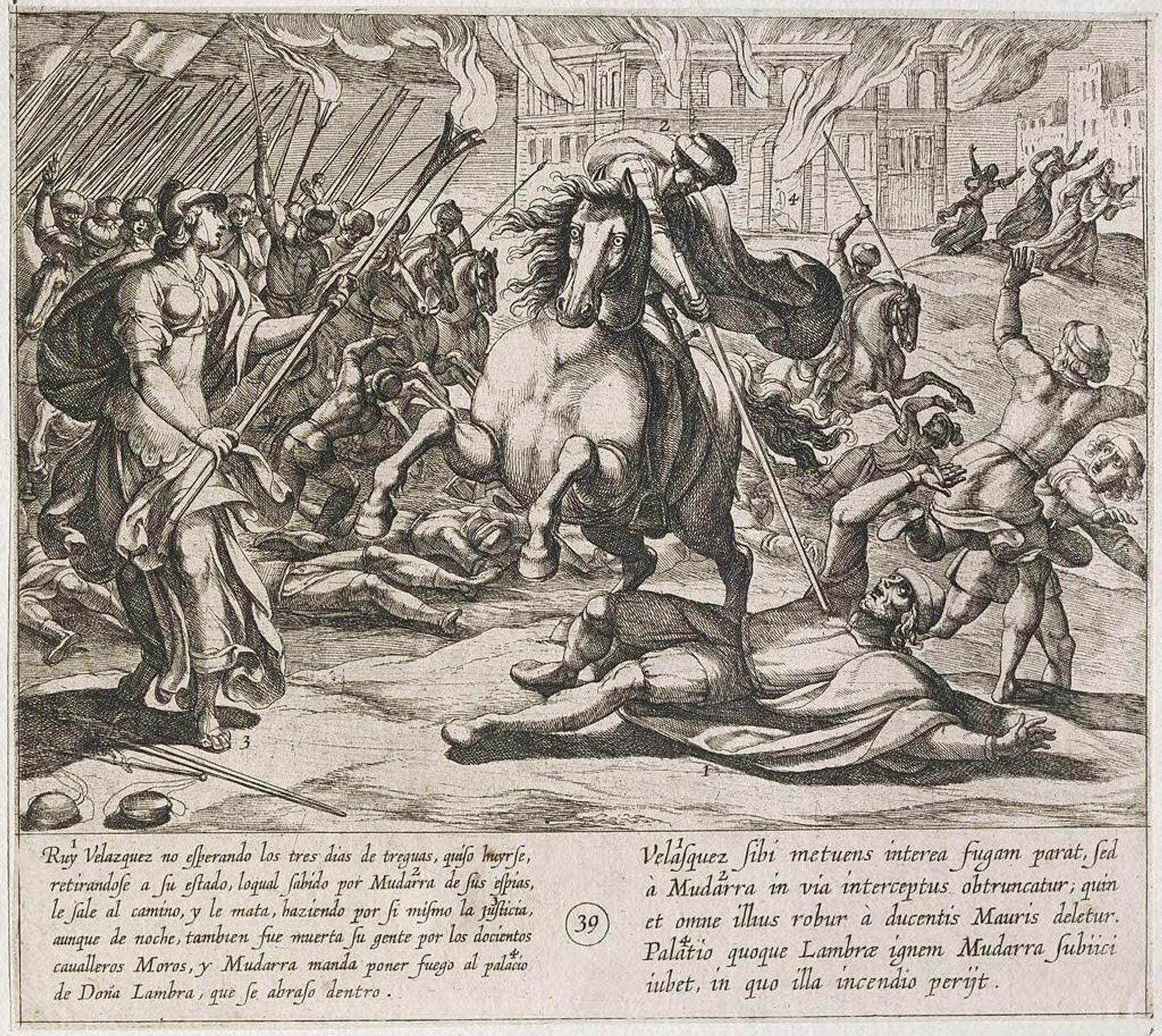 Ruy Velazquez Attempts to Escape and Is Slain by Mudarra by Antonio Tempesta