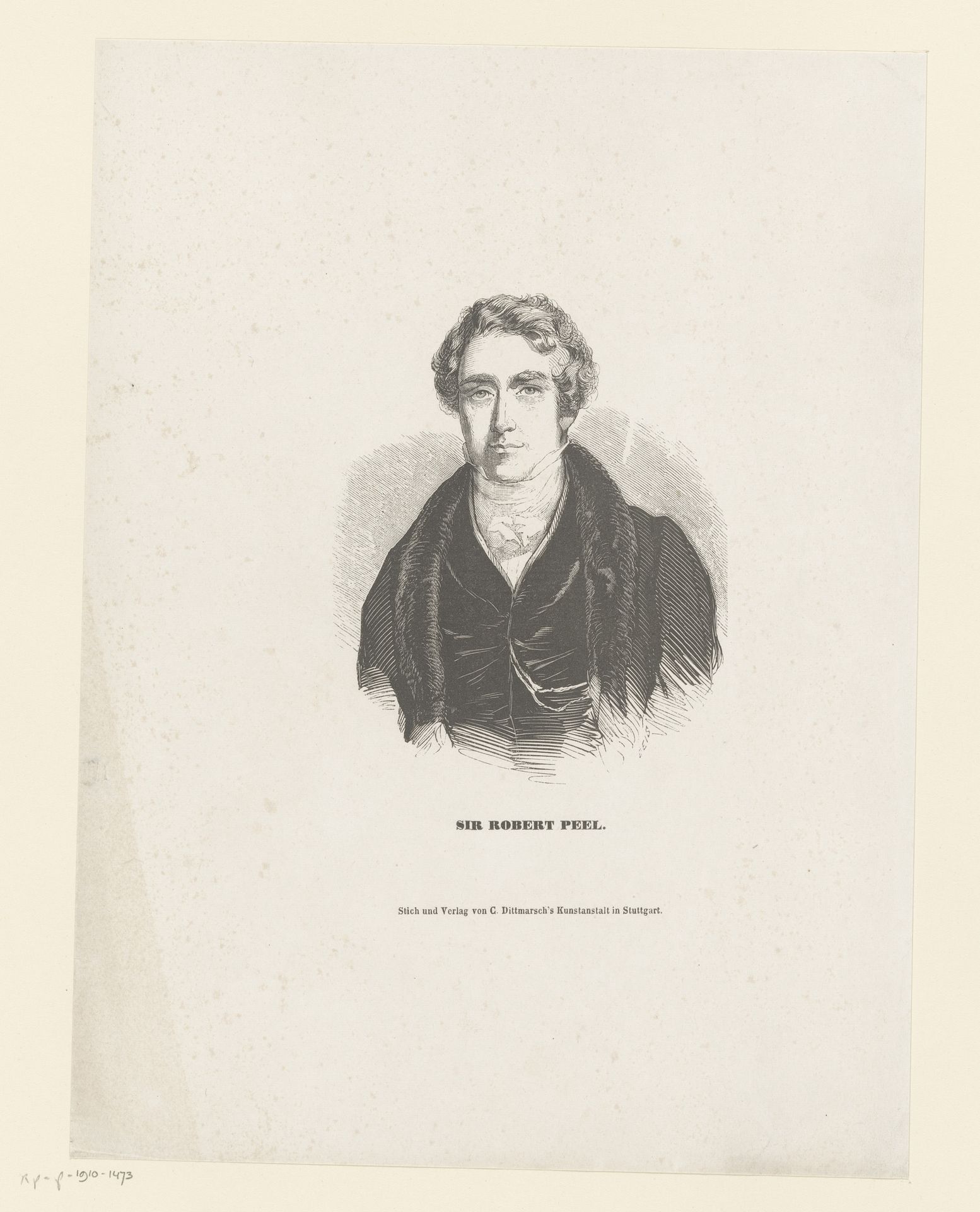 Portret van Robert Peel by C. Dittmarsch