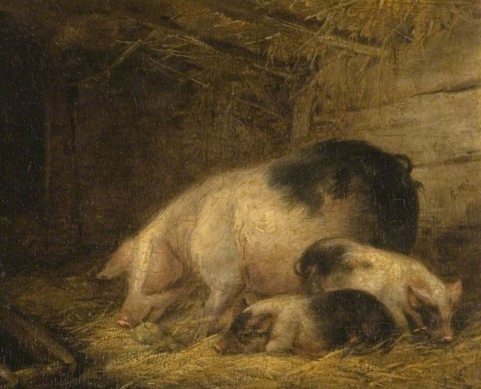 Sow and Piglets in a Sty by George Morland