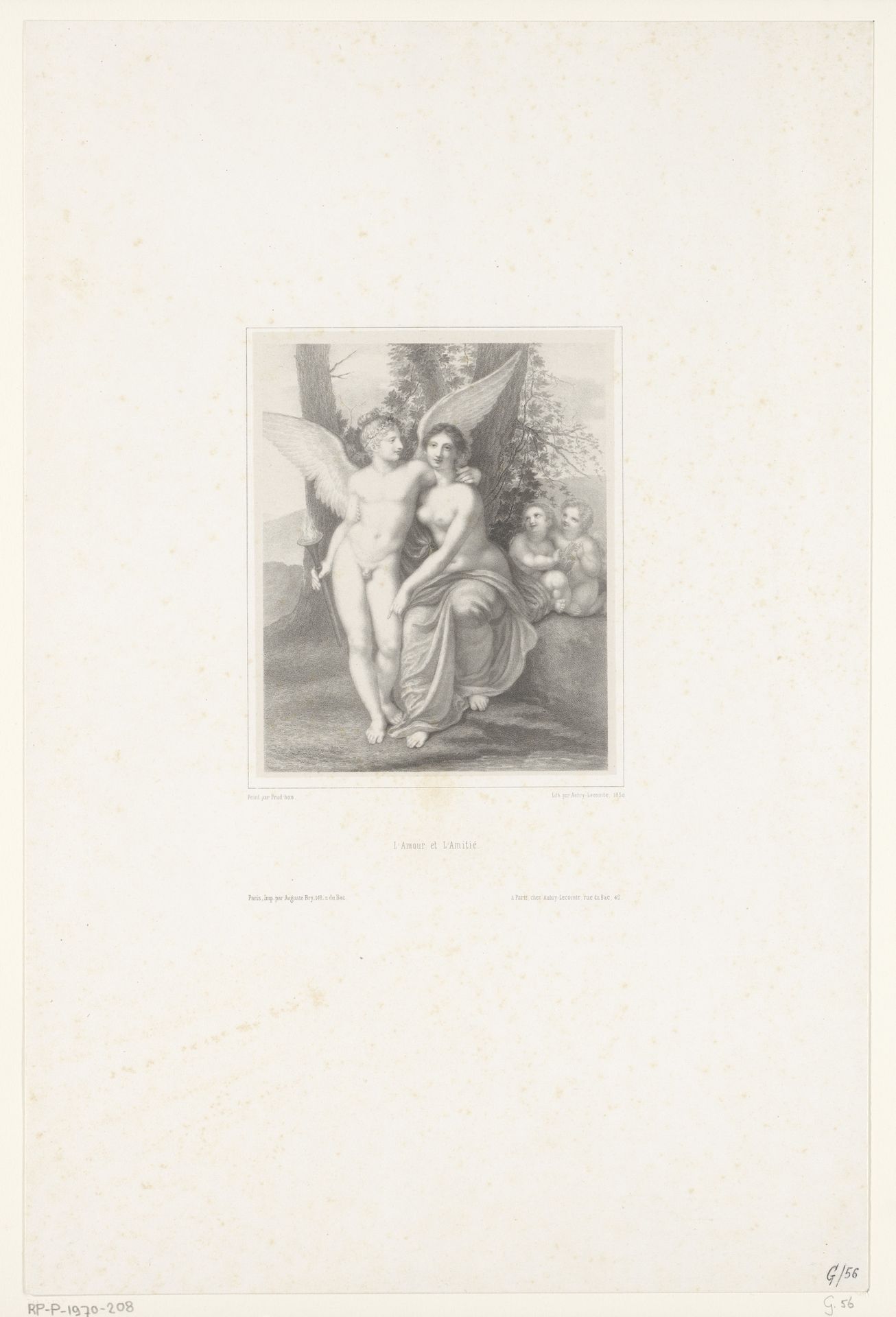 Liefde en Vriendschap by Hyacinthe-Louis-Victor-Jean-Baptiste Aubry-Lecomte