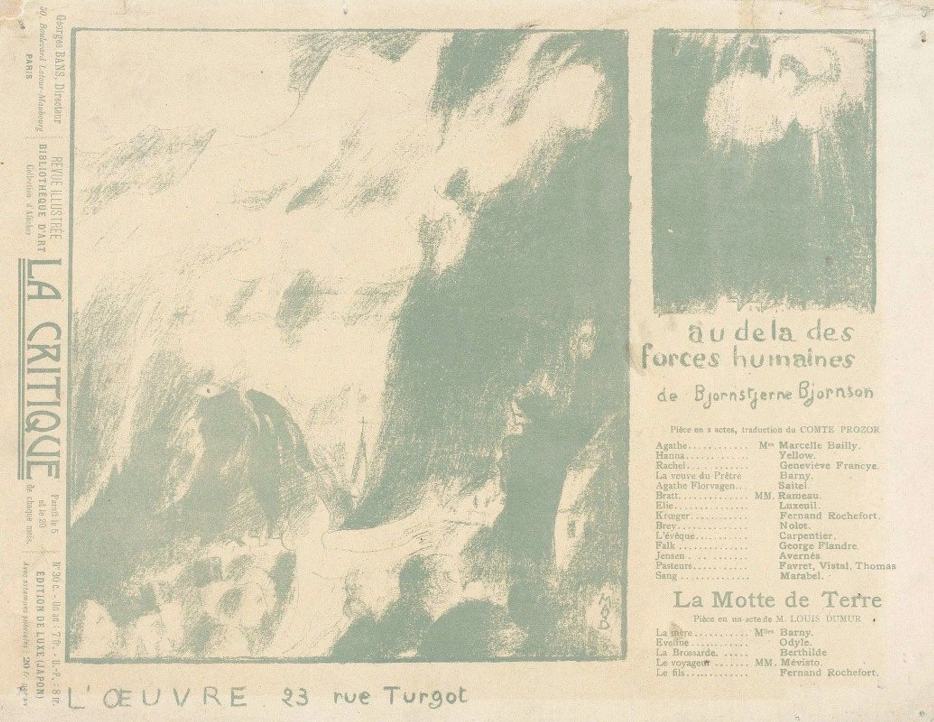 Affiche voor het toneelstuk Au-delà des forces humaines by Maurice Denis