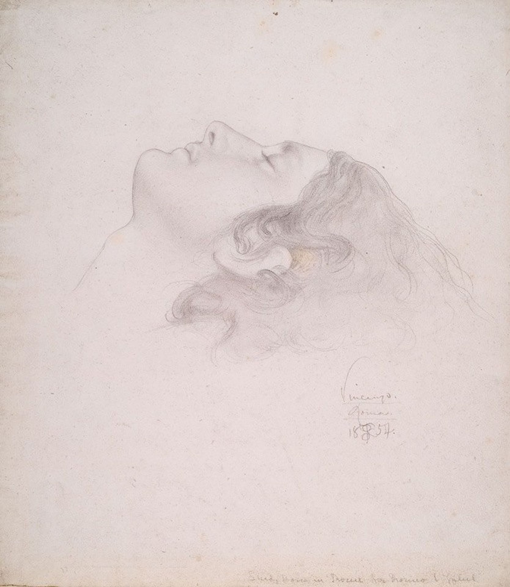 Study of Vicenzo for the Head of Romeo in Reconciliation of the Montagues and the Capulets by Frederic Leighton